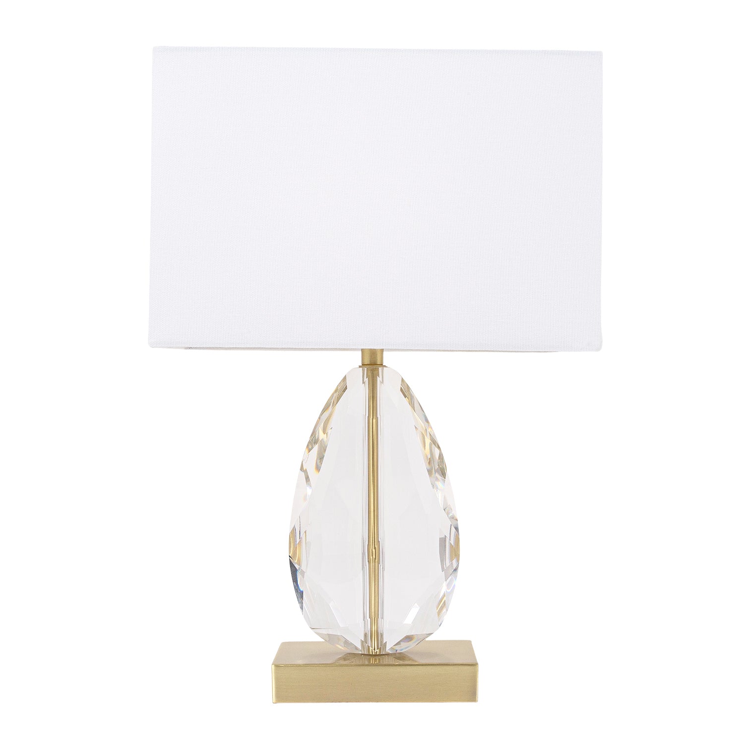 Modern Clear K9 Faceted Crystal Glass Table Lamp Base with Brushed Gold Base Image 5