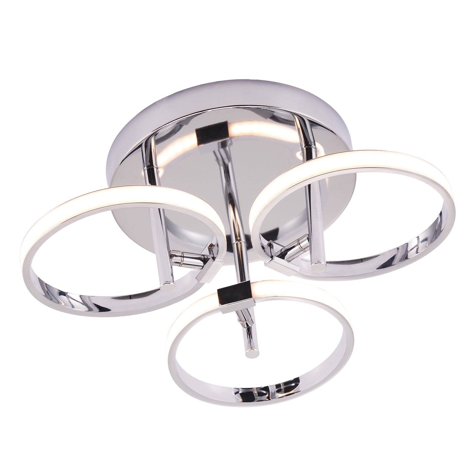 Modern Adjustable Polished Chrome Plated Halo Rings LED Ceiling Lighting Fitting Image 4