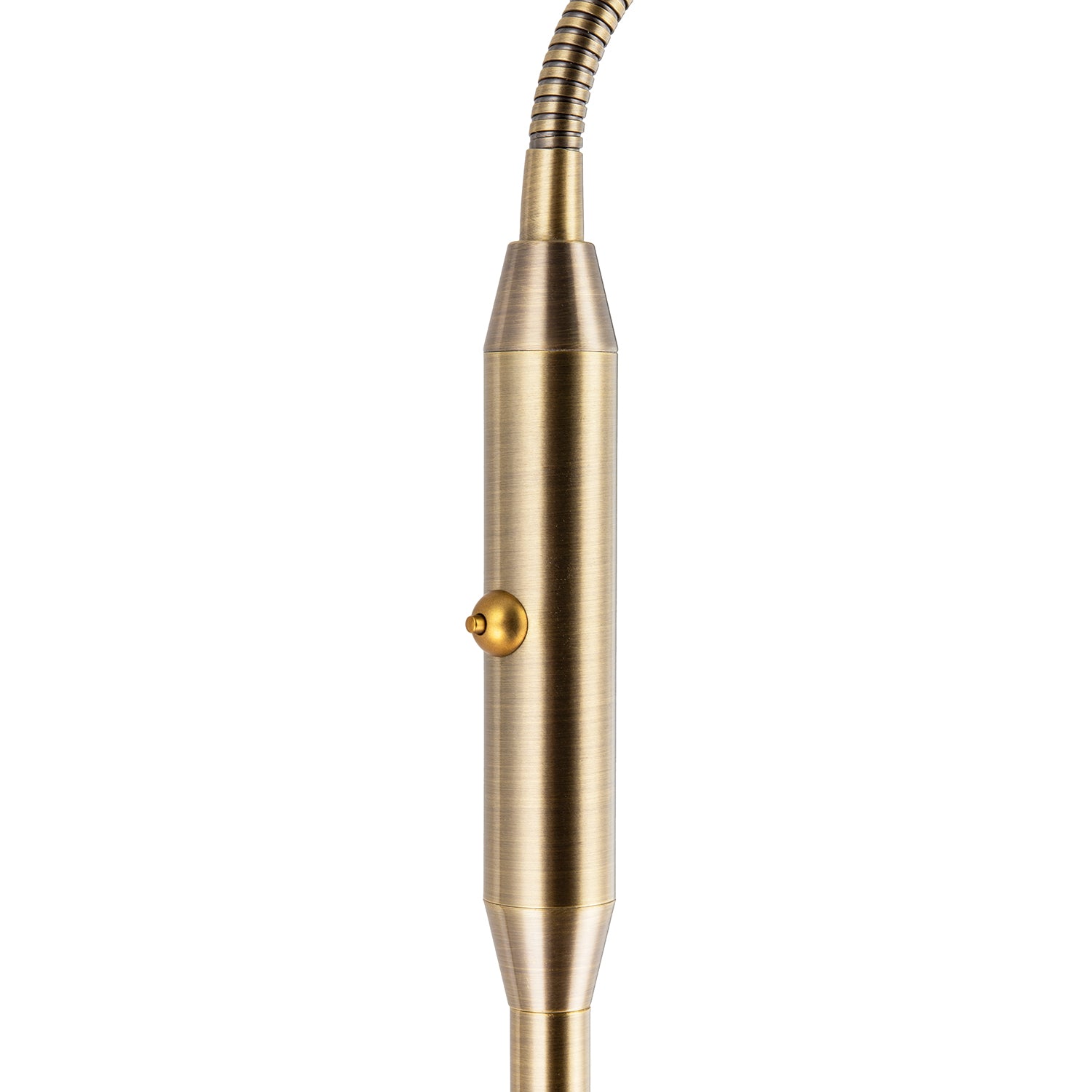 Modern Antique Brass Task Floor Lamp with LED Halo Ring and CCT Dimmer Image 3