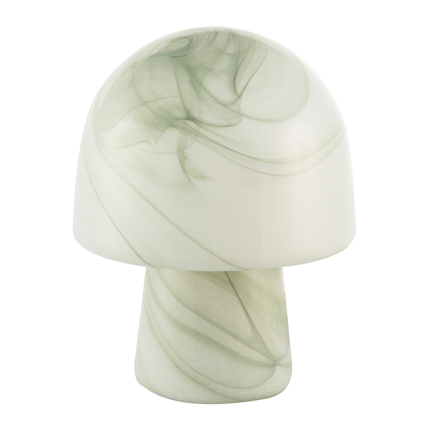 Modern Unique Green and White Marble Effect Glass Mushroom Table Lamp Image 5
