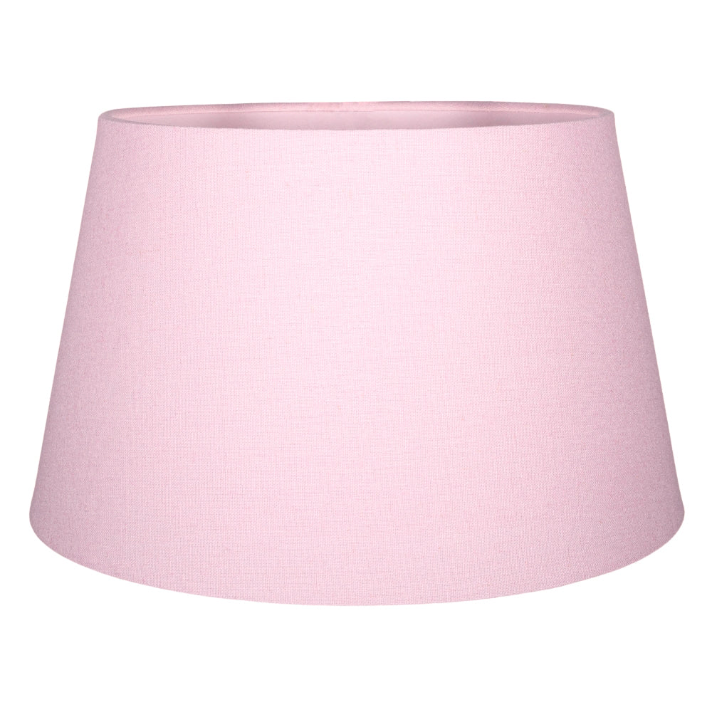 Traditional 30cm Soft Pink Linen Fabric Drum Table/Pendant Shade 60w Maximum Image 1