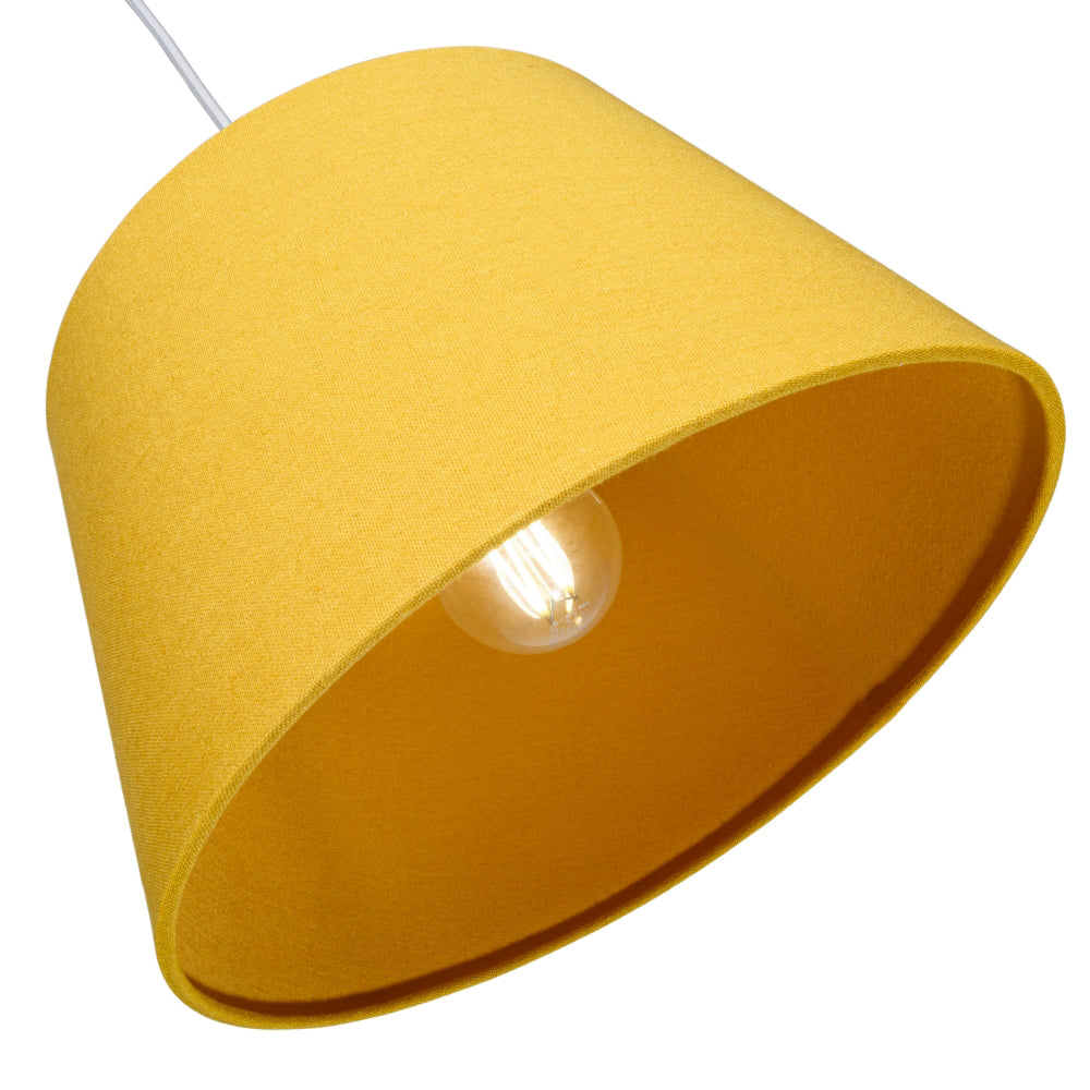 Traditional 30cm Mustard Ochre Linen Fabric Drum Table/Pendant Shade 60w Maximum Image 4