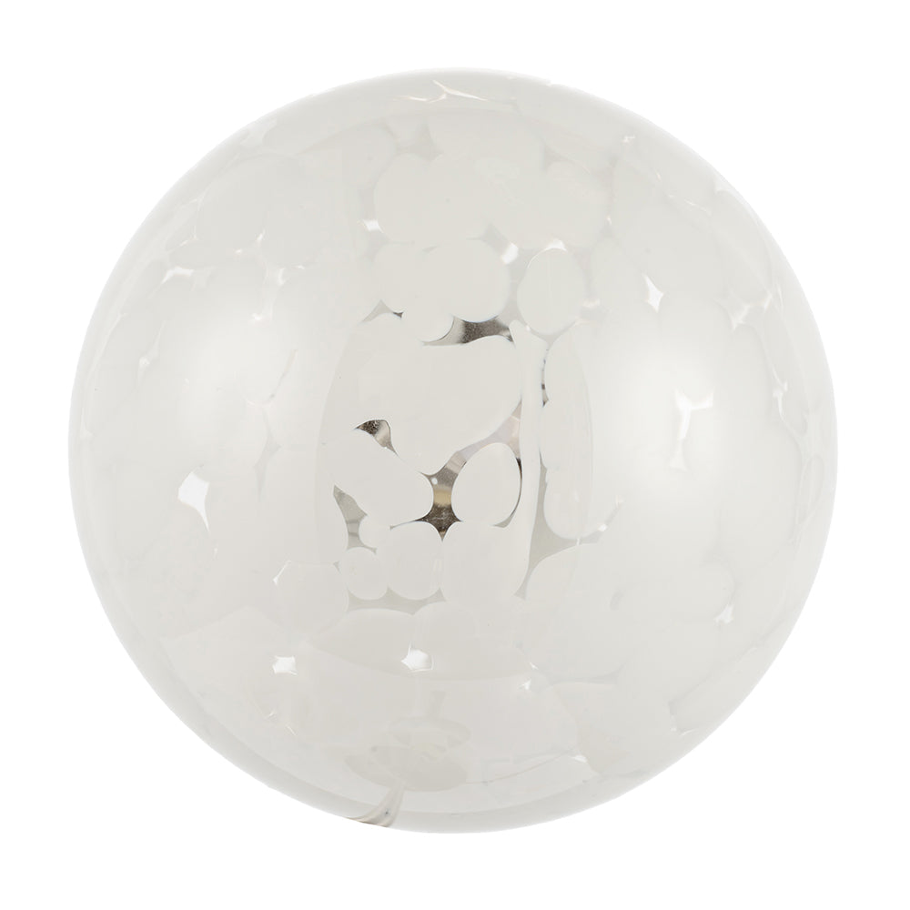 Stylish Pair of Round White Snowflake Glass Shades for G9 Lamp Holders Image 4