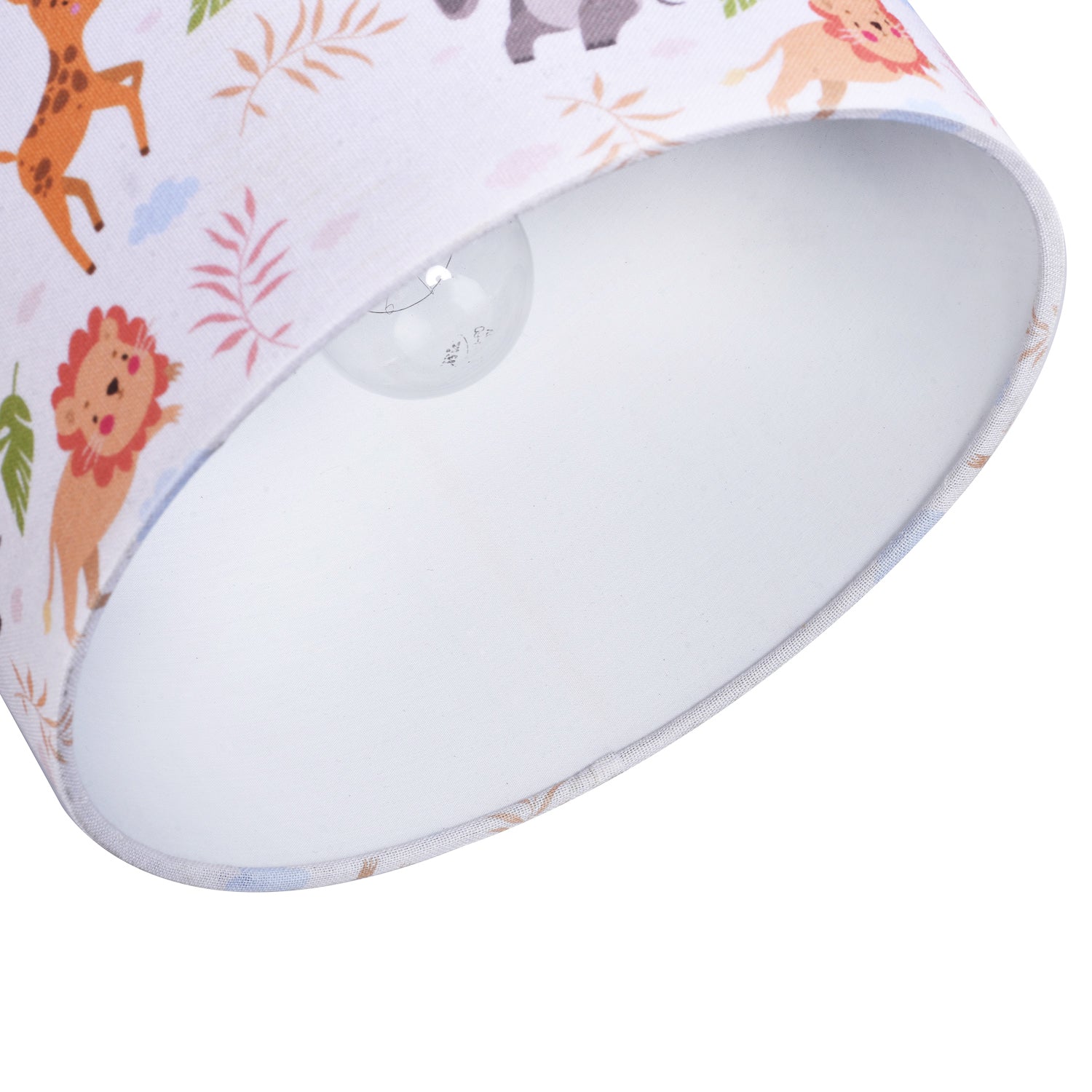 Jungle Animals Childrens Linen Fabric Lamp Shade - Elephants Lions and Giraffes Image 5