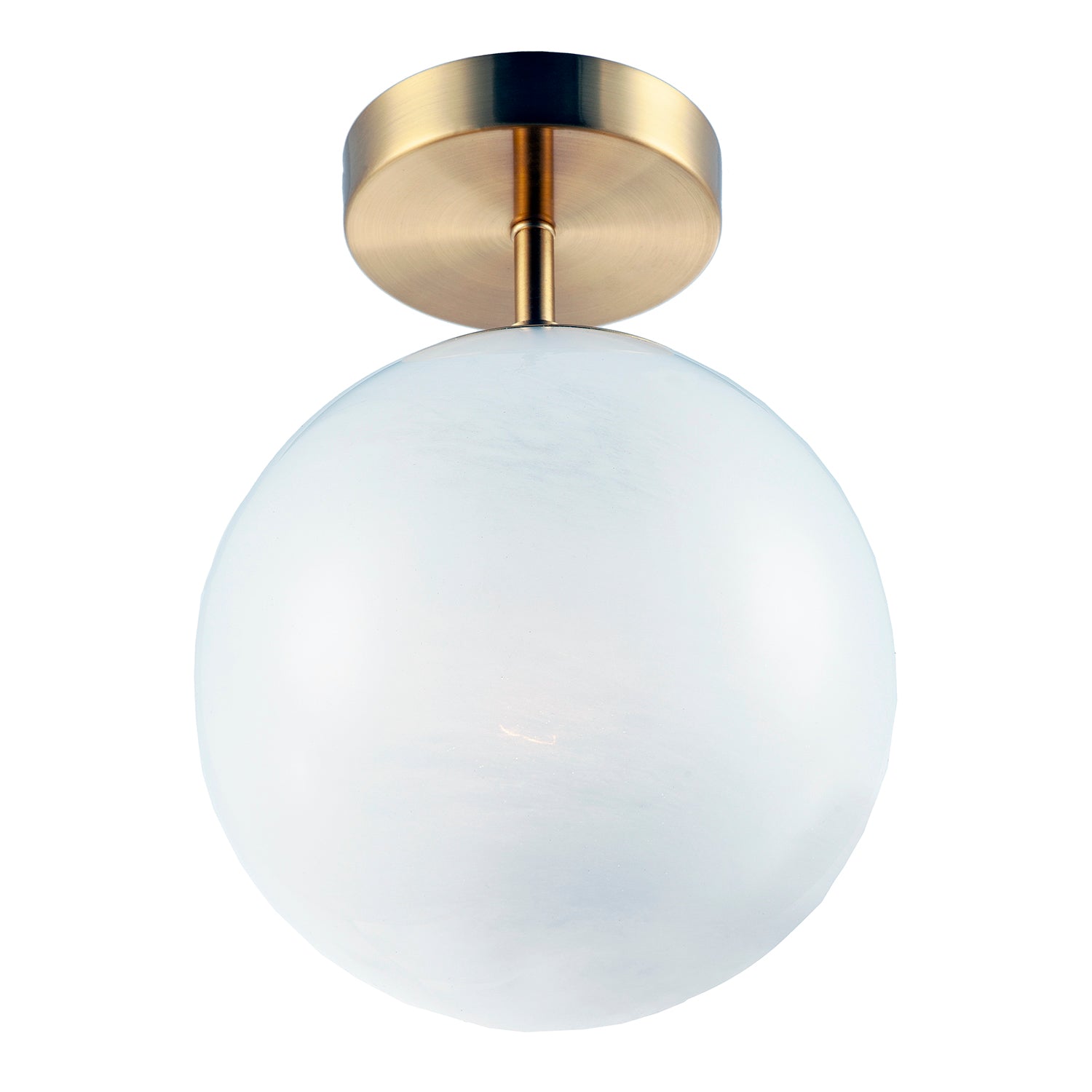 Modern Snowflake Glass Globe Bathroom Ceiling Light in Antique Brass Image 3