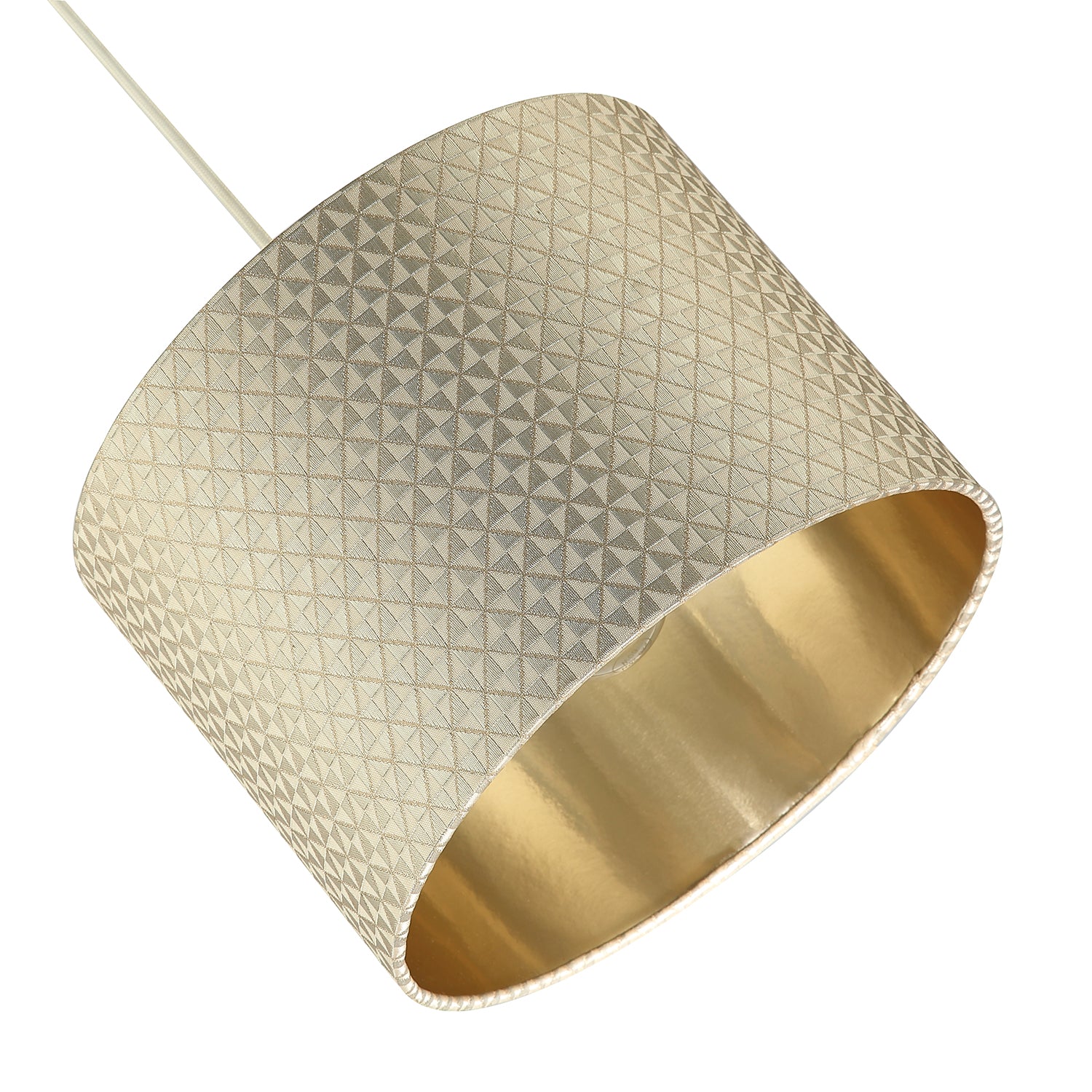 Light Shimmer Taupe Drum Lamp Shade with Inner Champagne Gold Lining Image 3