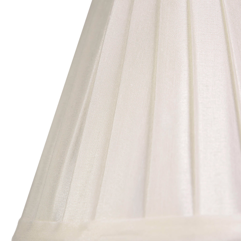 Traditional Classic Cream Faux Silk Pleated Inner Lined Lamp Shade - 8" Image 4