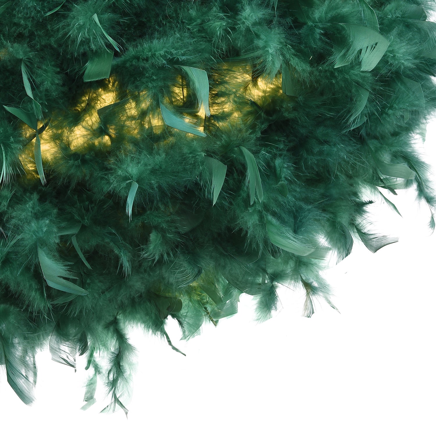 Contemporary and Unique Large Green Real Feather Decorated Pendant Light Shade Image 5