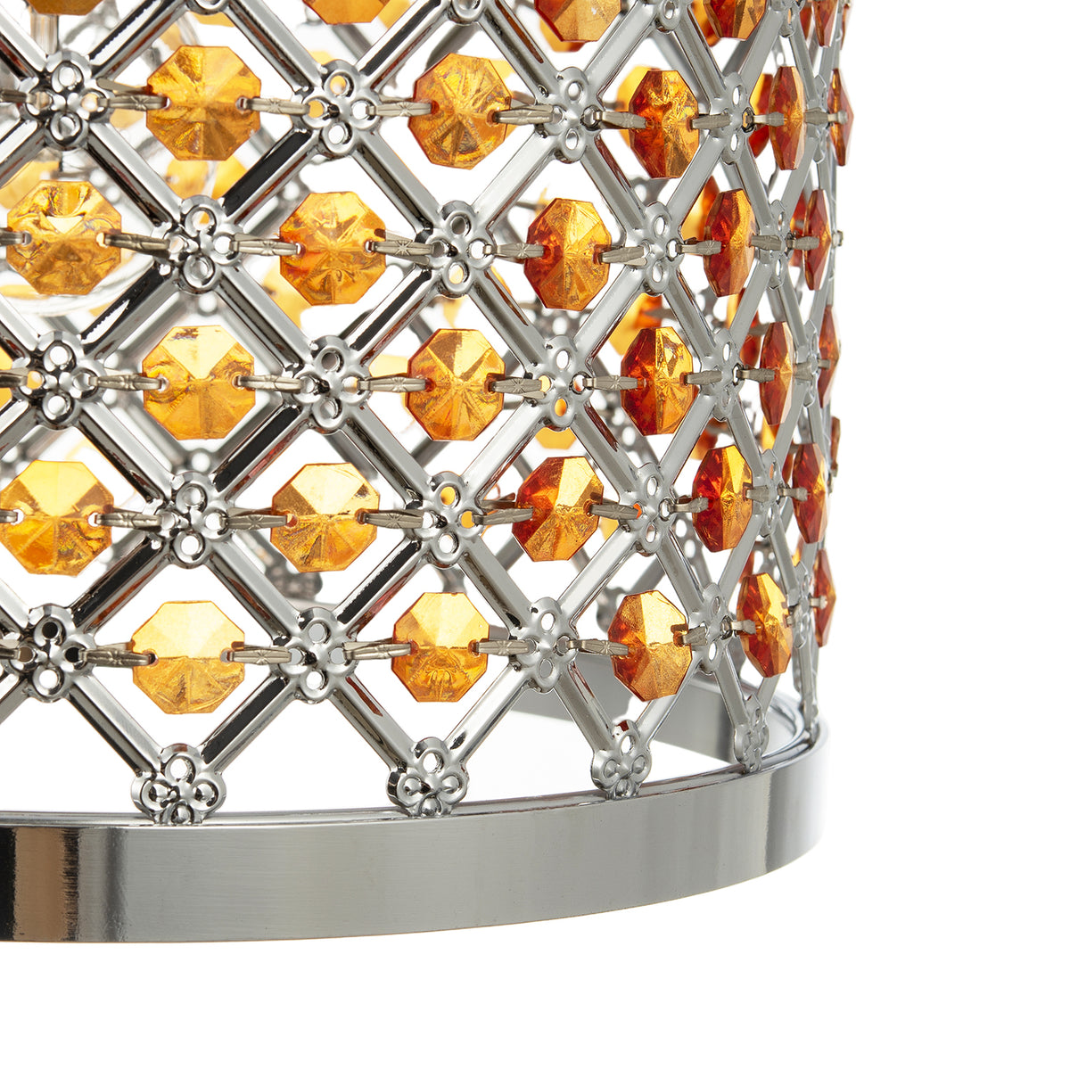 Modern Sparkly Ceiling Pendant Light Shade with Orange Acrylic Beads Image 8