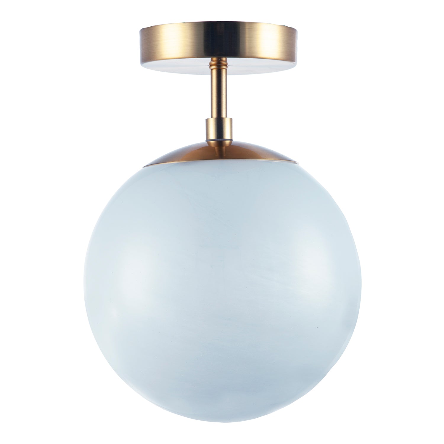 Modern Snowflake Glass Globe Bathroom Ceiling Light in Antique Brass Image 5