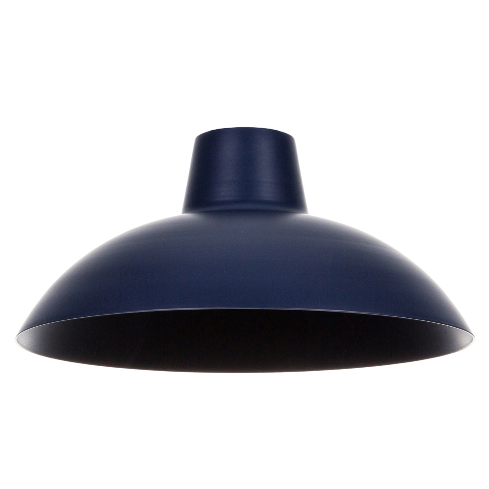 Industrial Retro Designed Matt Midnight Blue Curved Metal Ceiling Pendant Shade Image 2