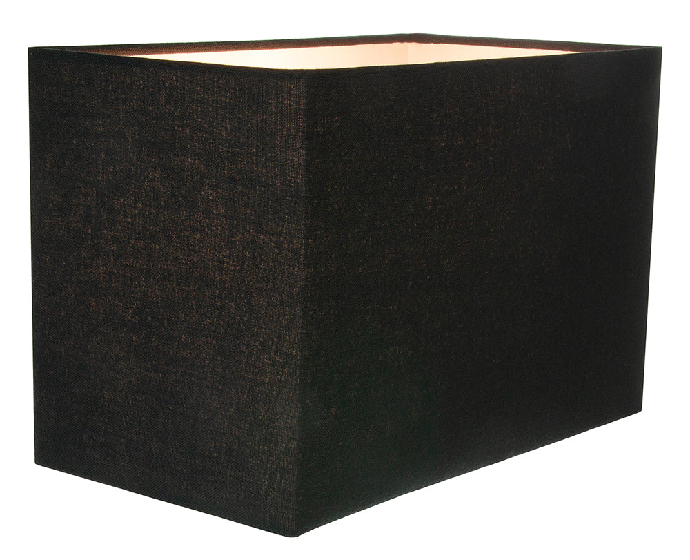 Contemporary and Stylish Jet Black Linen Fabric Rectangular Lamp Shade Image 4