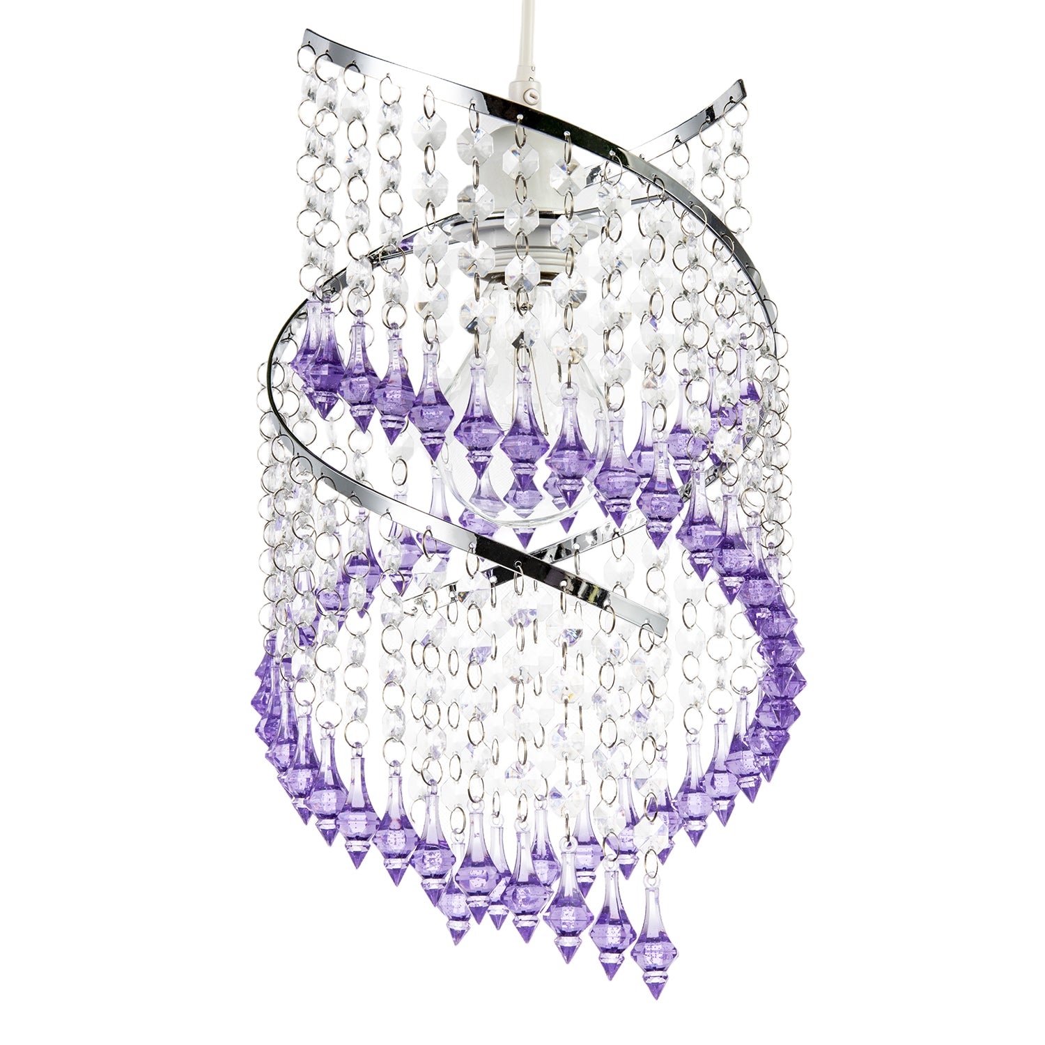 Modern Spiral Waterfall Pendant Shade with Purple and Clear Acrylic Image 4