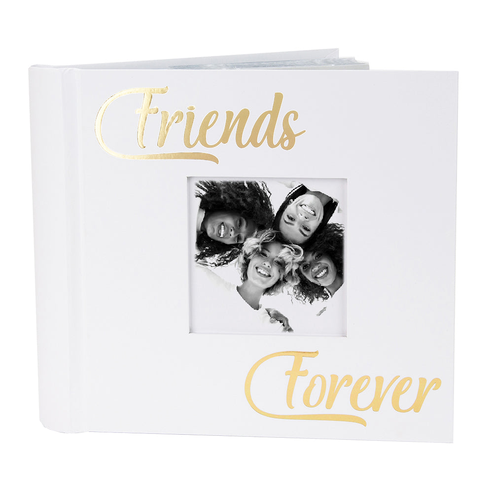 Modern Friends Forever Photo Album with Gold Foil Text - Holds 80 4x6 Pictures Image 1