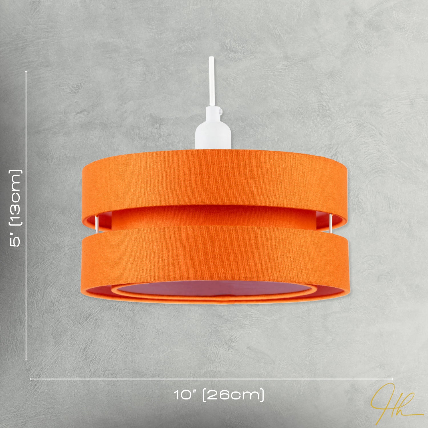 Modern Orange Linen Fabric Triple Tier Ceiling Pendant Light Shade Image 7
