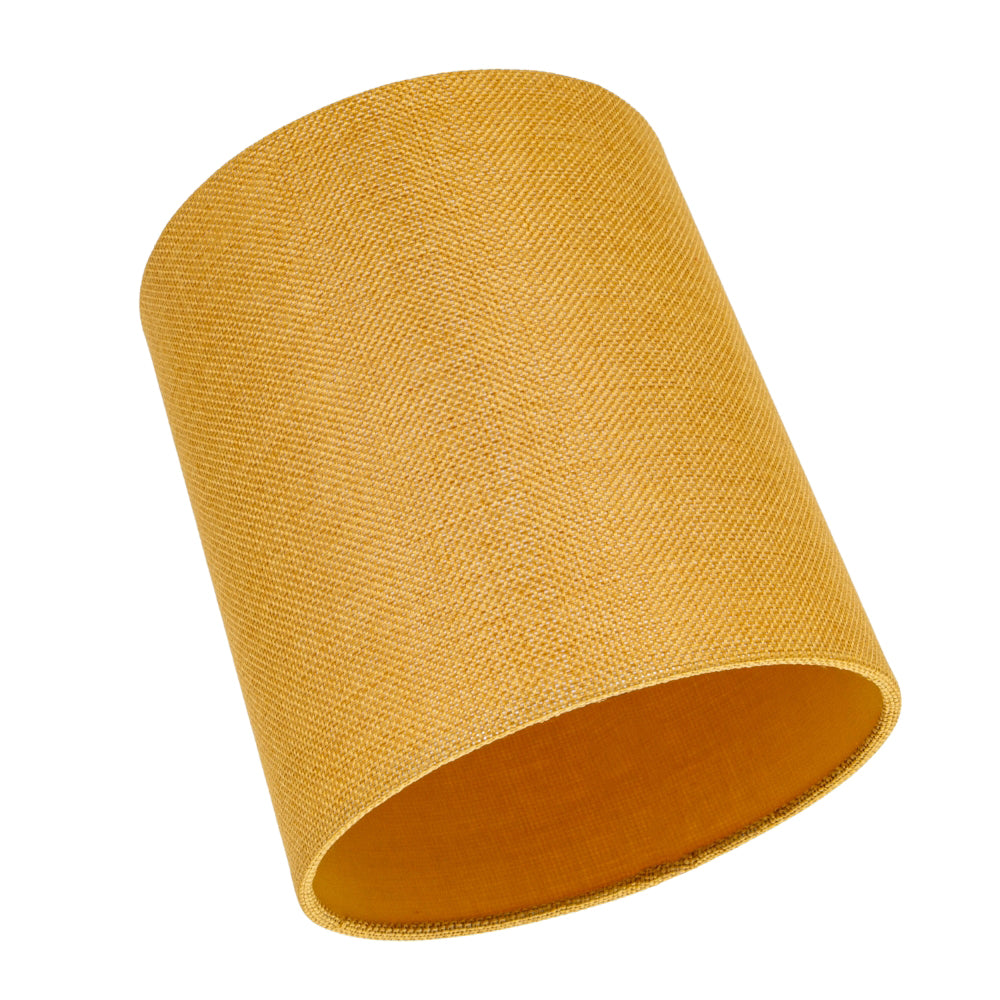 Contemporary and Sleek Ochre Linen Fabric 6" Cylindrical Lamp Shade 60w Maximum Image 4