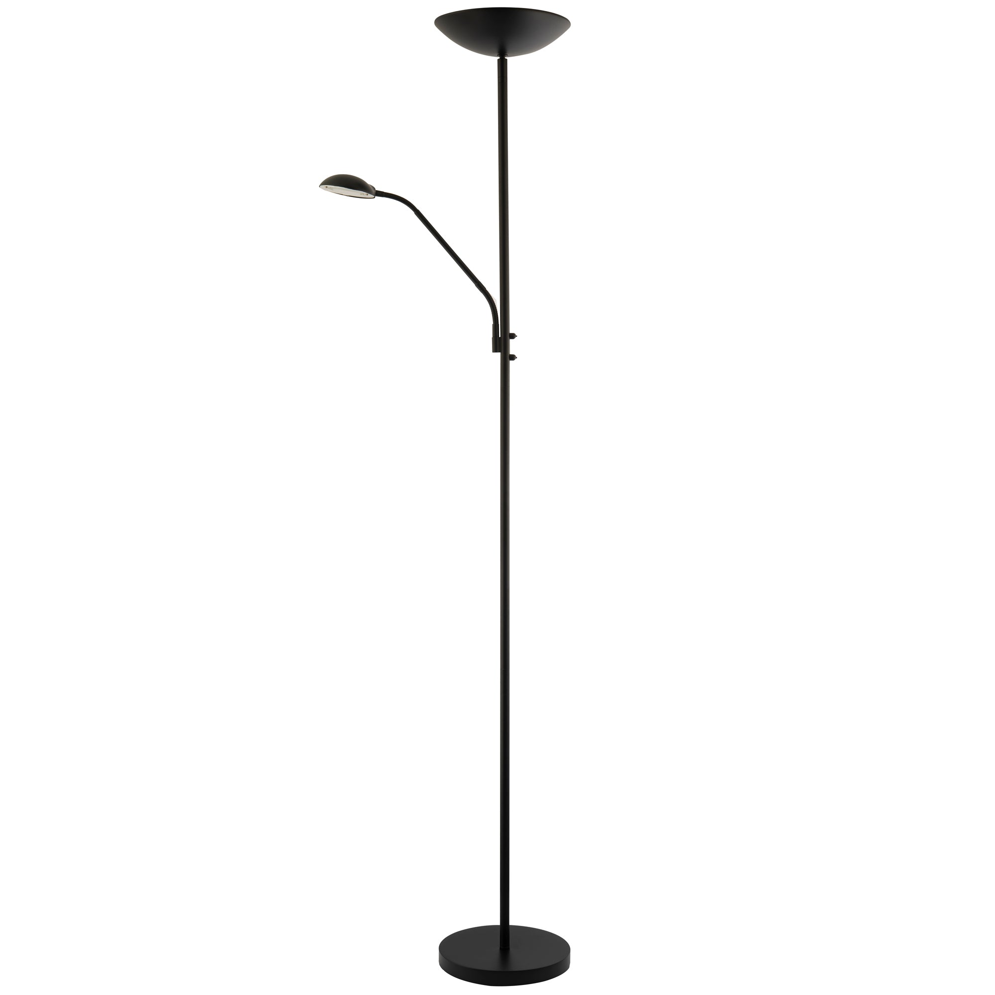 Modern LED Mother and Child Floor Lamp in Matte Black with Memory Dimmer Buttons Image 1