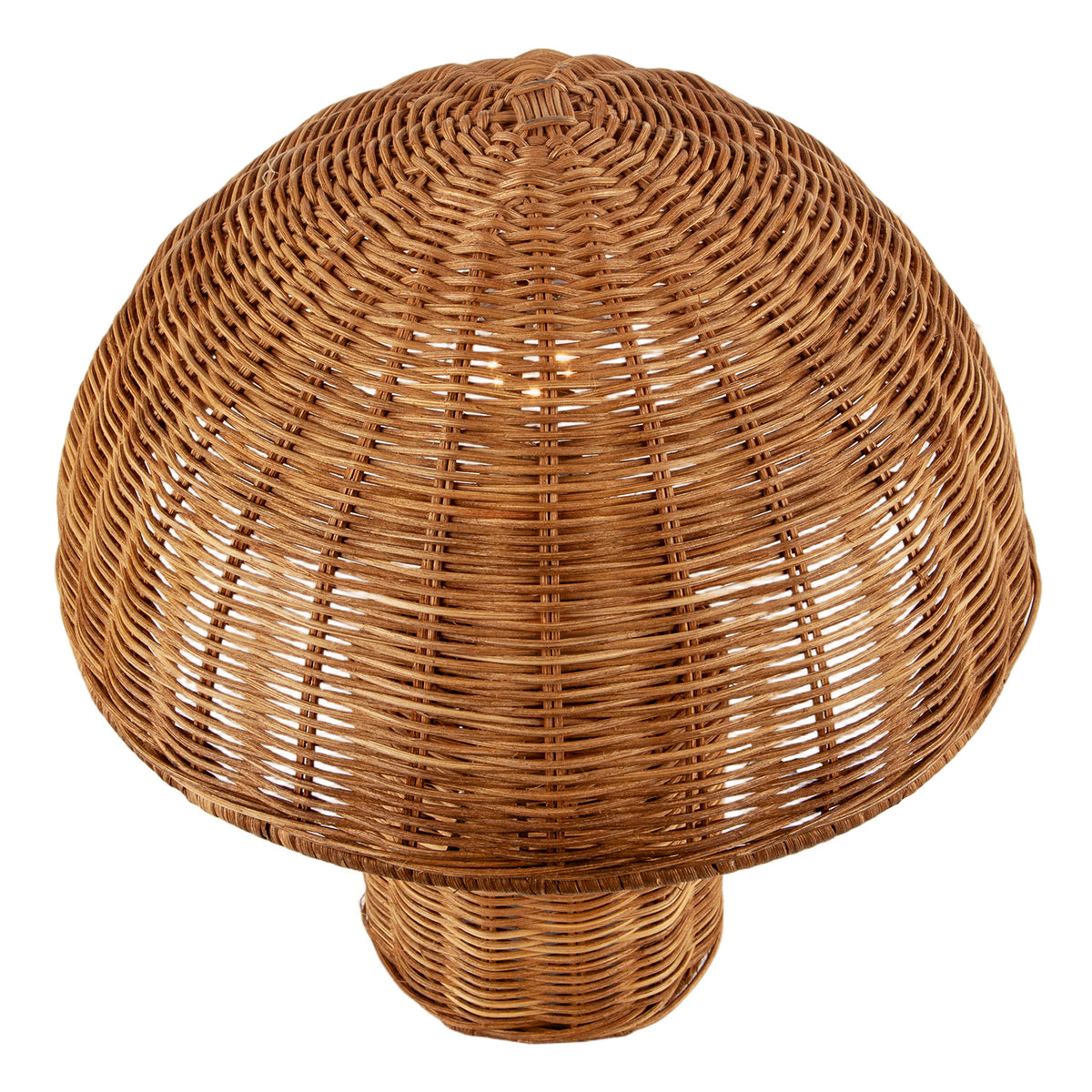 Stylish Natural Rattan Mushroom Table Lamp with Woven Domed Shade Image 3