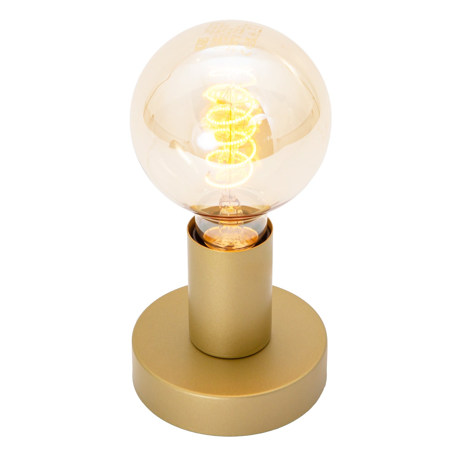 Satin Gold Bulb Holder Table Lamp to Showcase Vintage Filament Bulbs Image 8