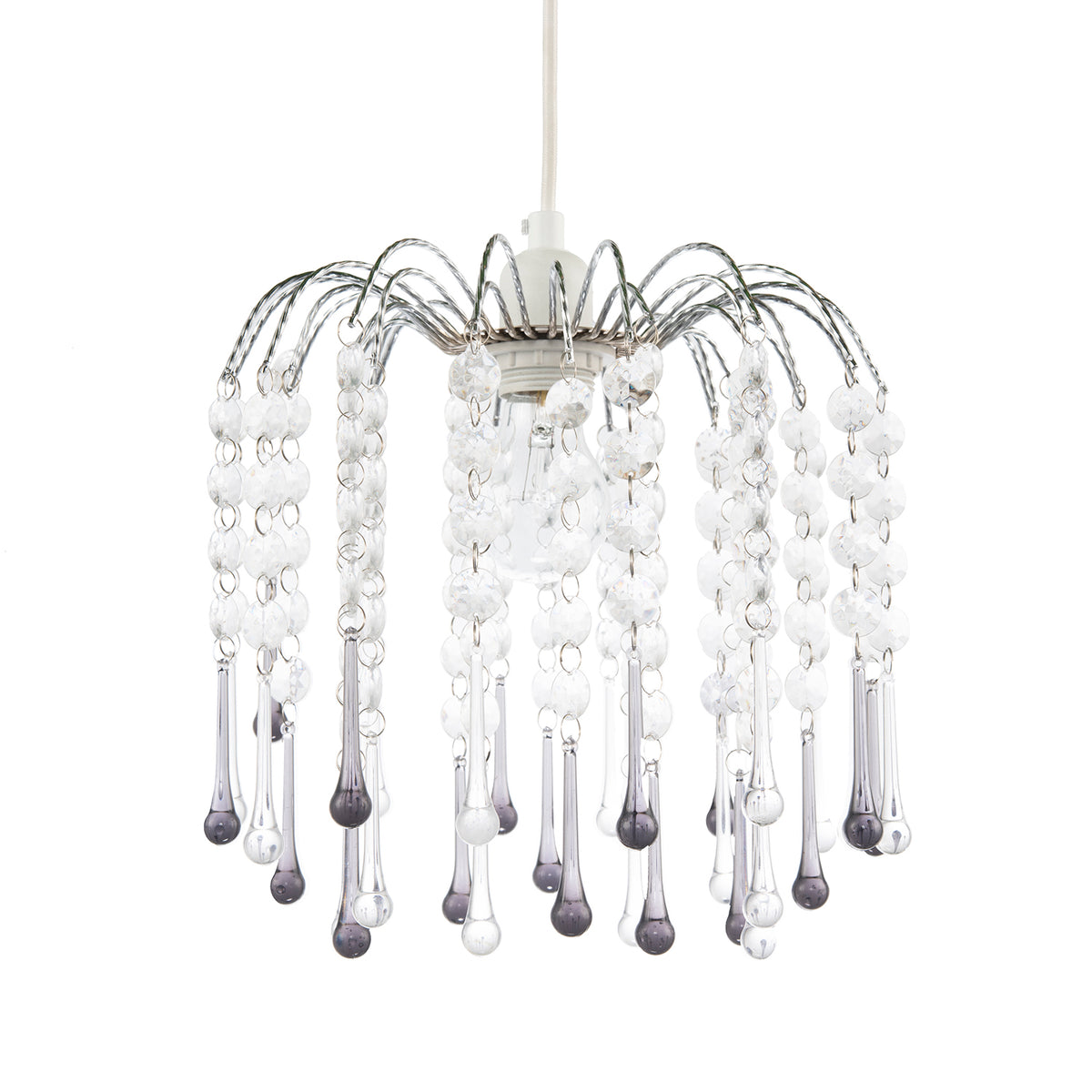 Classic Waterfall Pendant Shade Clear Smoked Acrylic