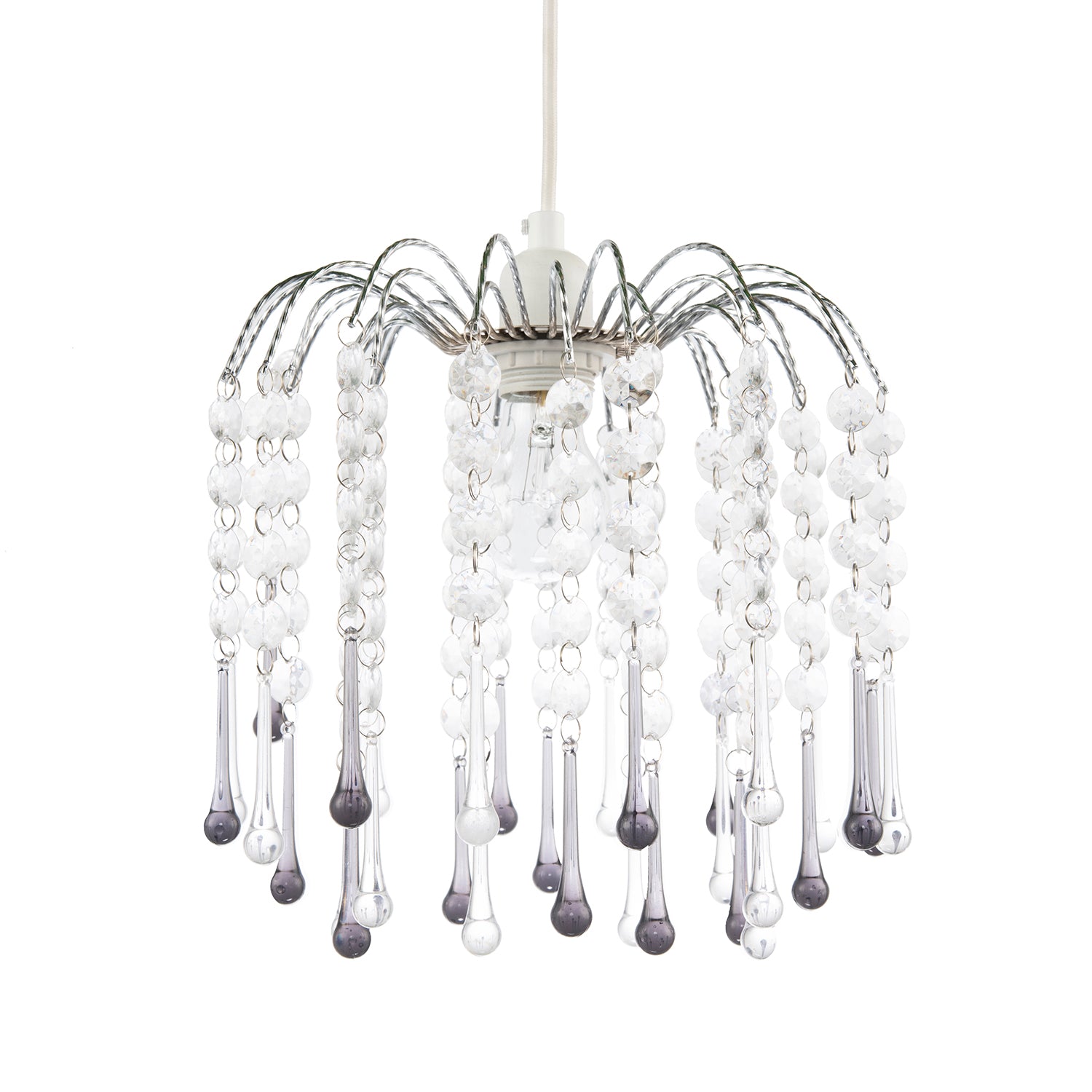 Classic Waterfall Pendant Shade with Clear and Smoked Black Acrylic Image 1