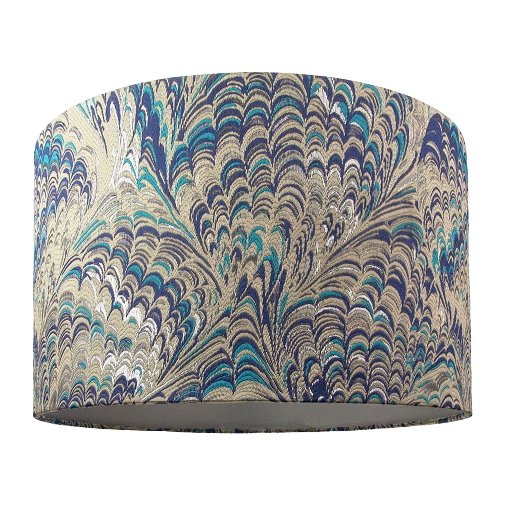 Contemporary and Vivid Peacock Print 40cm Table/Pendant Lampshade in Soft Cotton Image 1