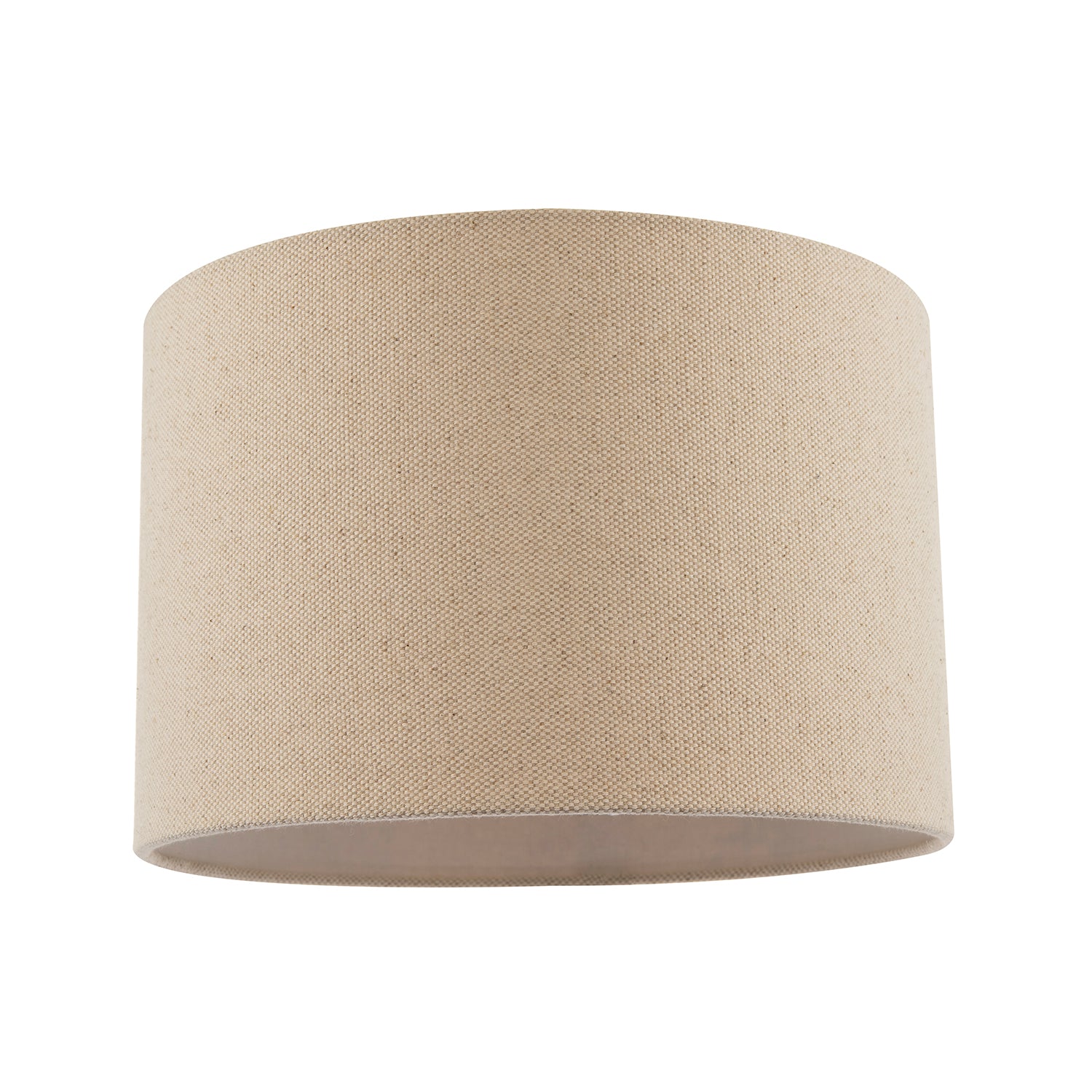 Light Taupe Oatmeal Linen Fabric Drum Lamp Shade with Cotton Lining Image 1