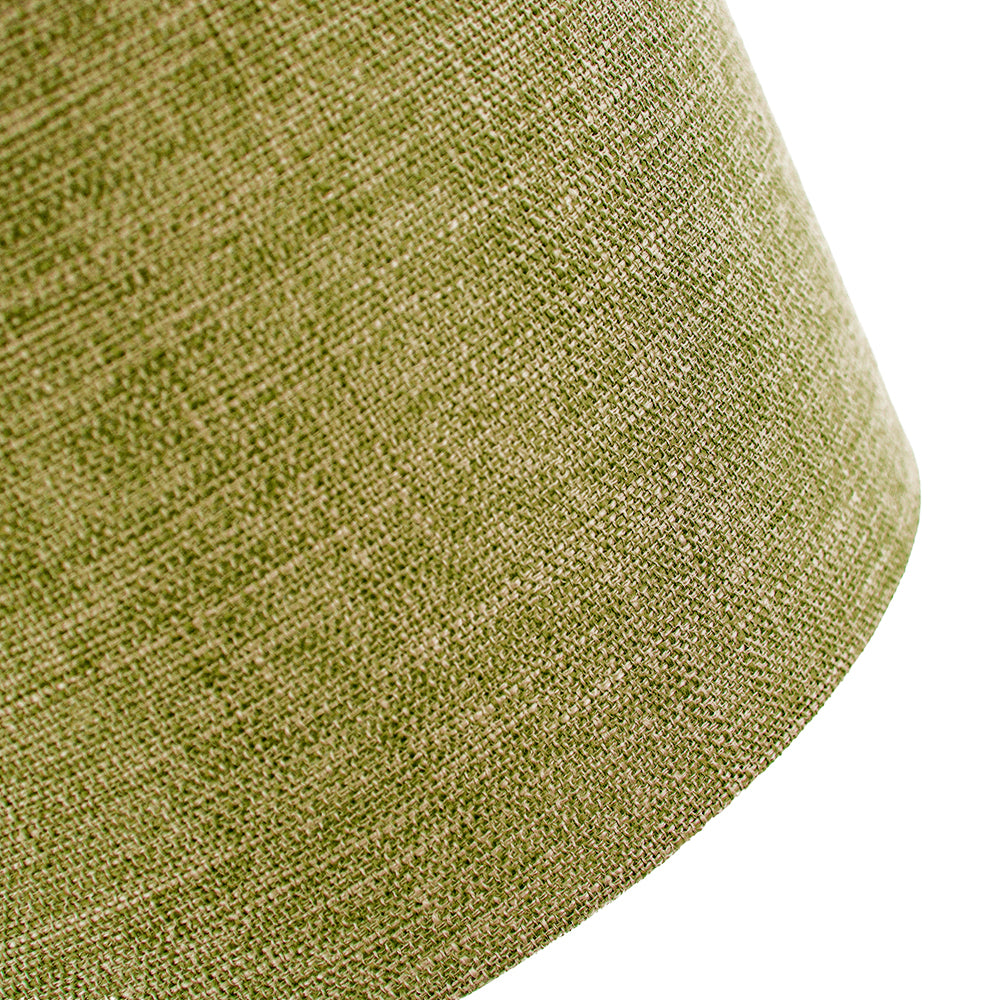 Contemporary and Sleek Olive Sage Plain Linen Fabric Drum Lamp Shade 60w Maximum Image 4