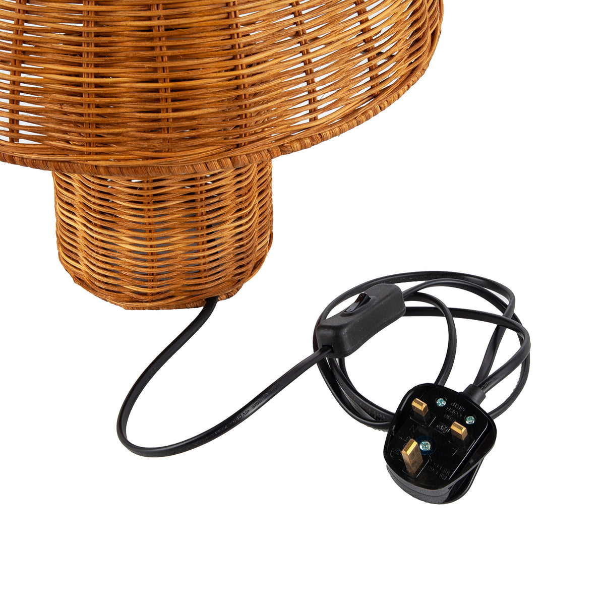 Stylish Natural Rattan Mushroom Table Lamp with Woven Domed Shade Image 8