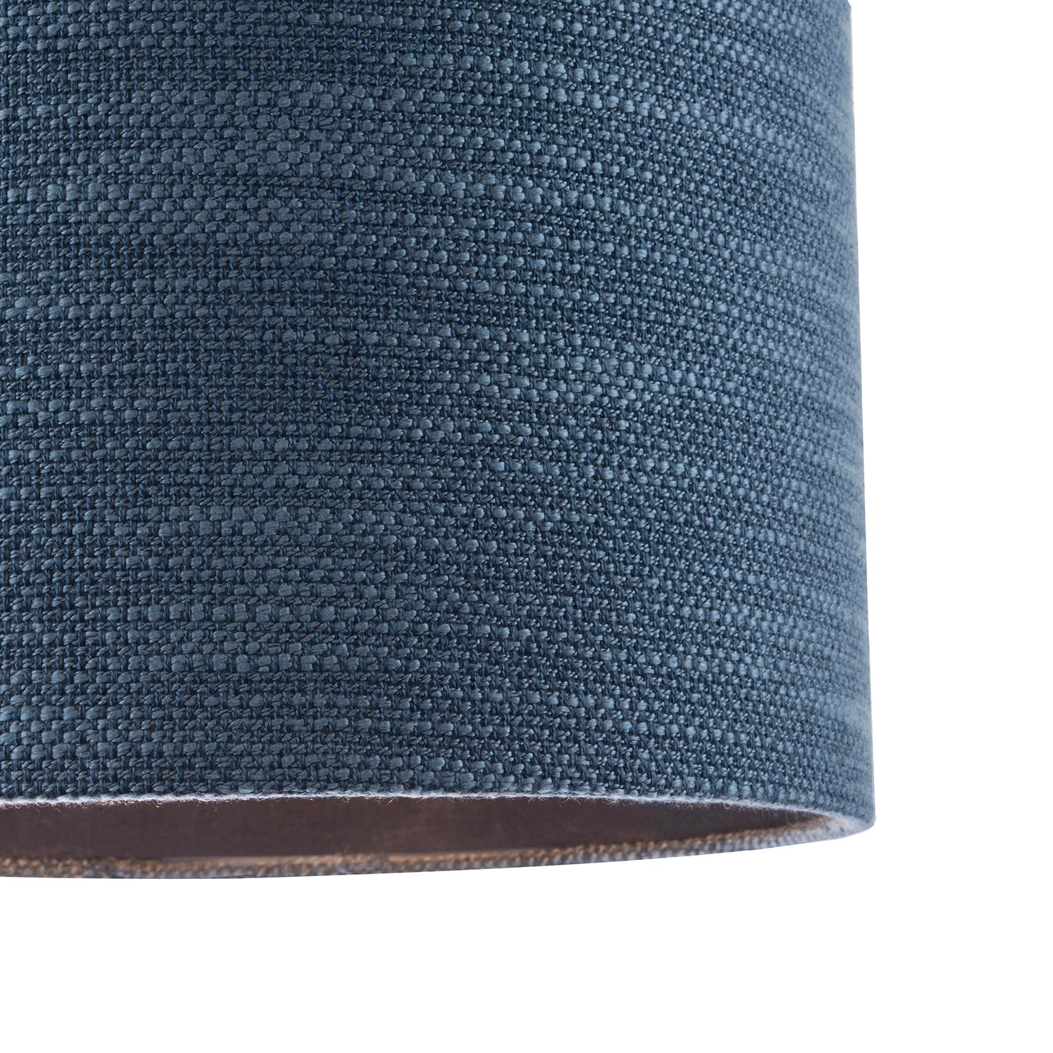 Designer Bobbled and Textured Linen Lamp Shade in Navy Midnight Blue Image 4