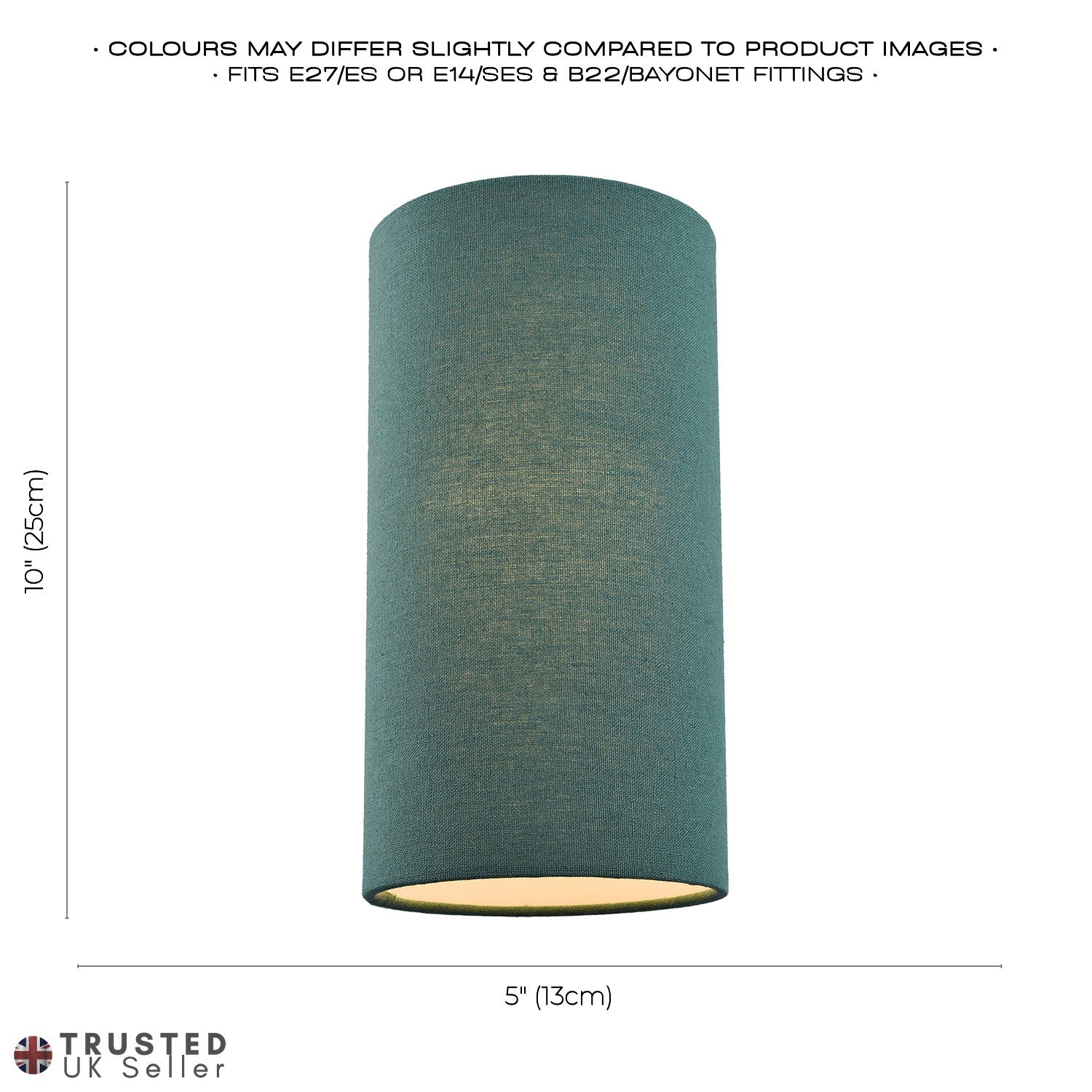 Contemporary and Stylish Forest Green Linen Fabric Tall Cylindrical Lampshade Image 6