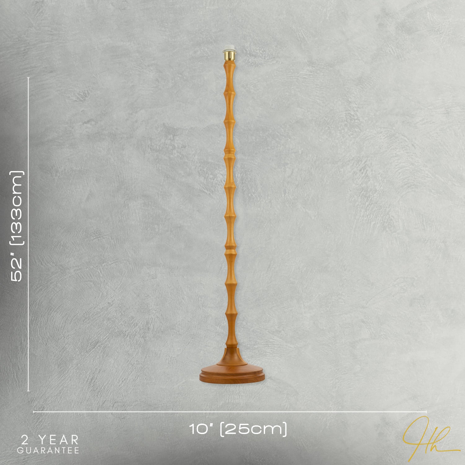 Traditional Oak Wood Standing Floor Lamp Base with Bamboo Pole Design Image 7