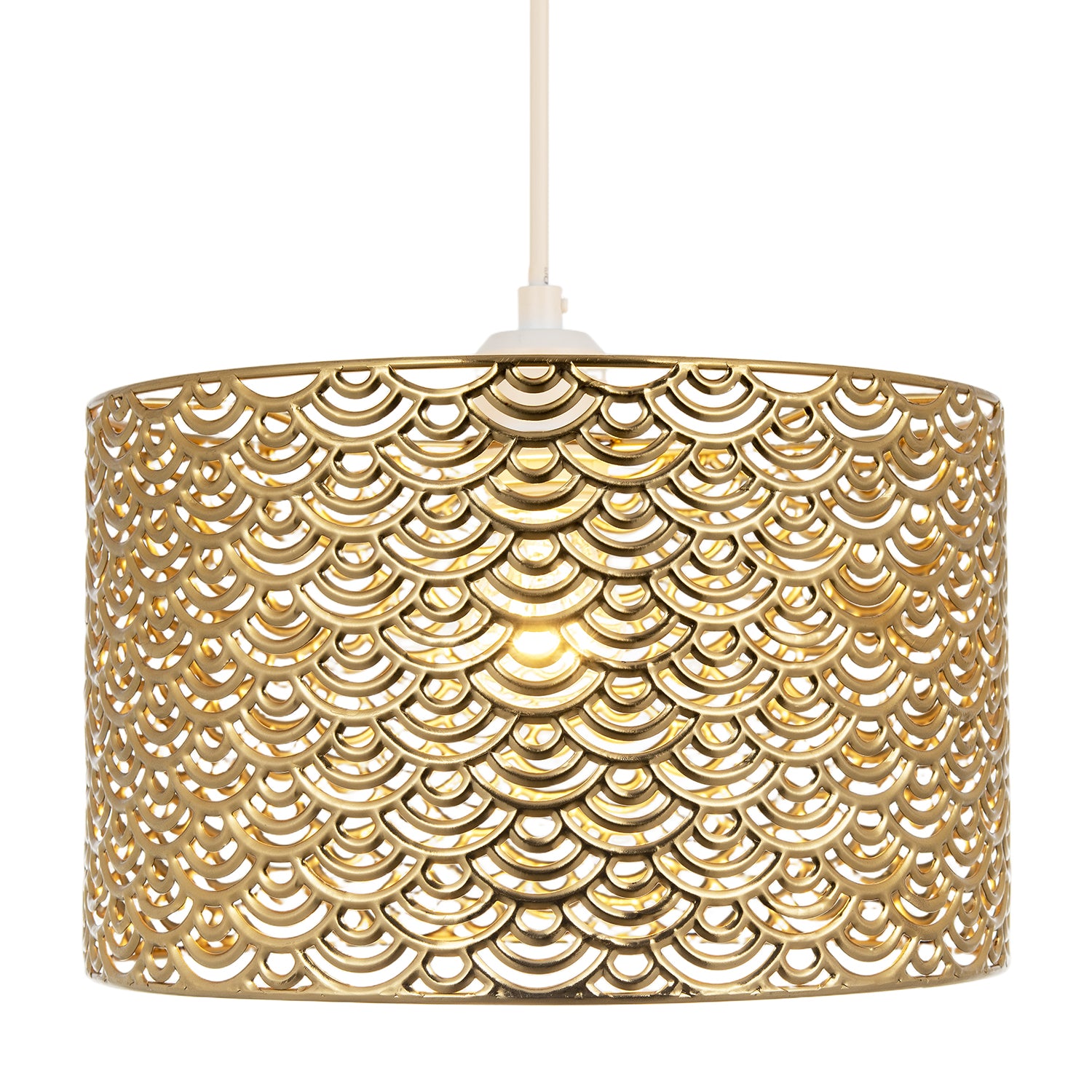 Art Deco Styled Pendant Ceiling Light Shade in Polished Gold Plated Image 7