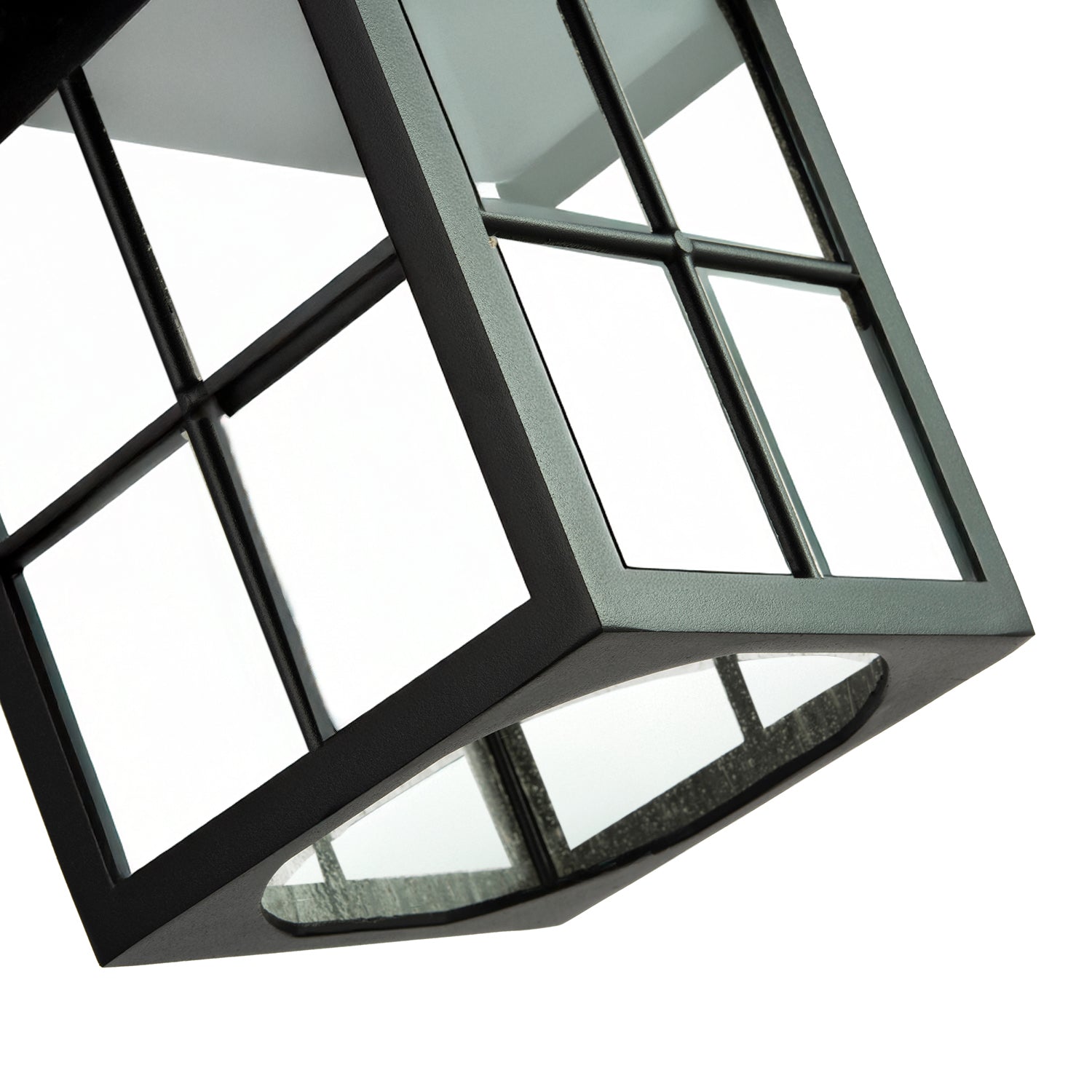 Classic Matte Black Die-Cast Aluminium Metal Exterior Lantern Wall Light Fitting Image 4