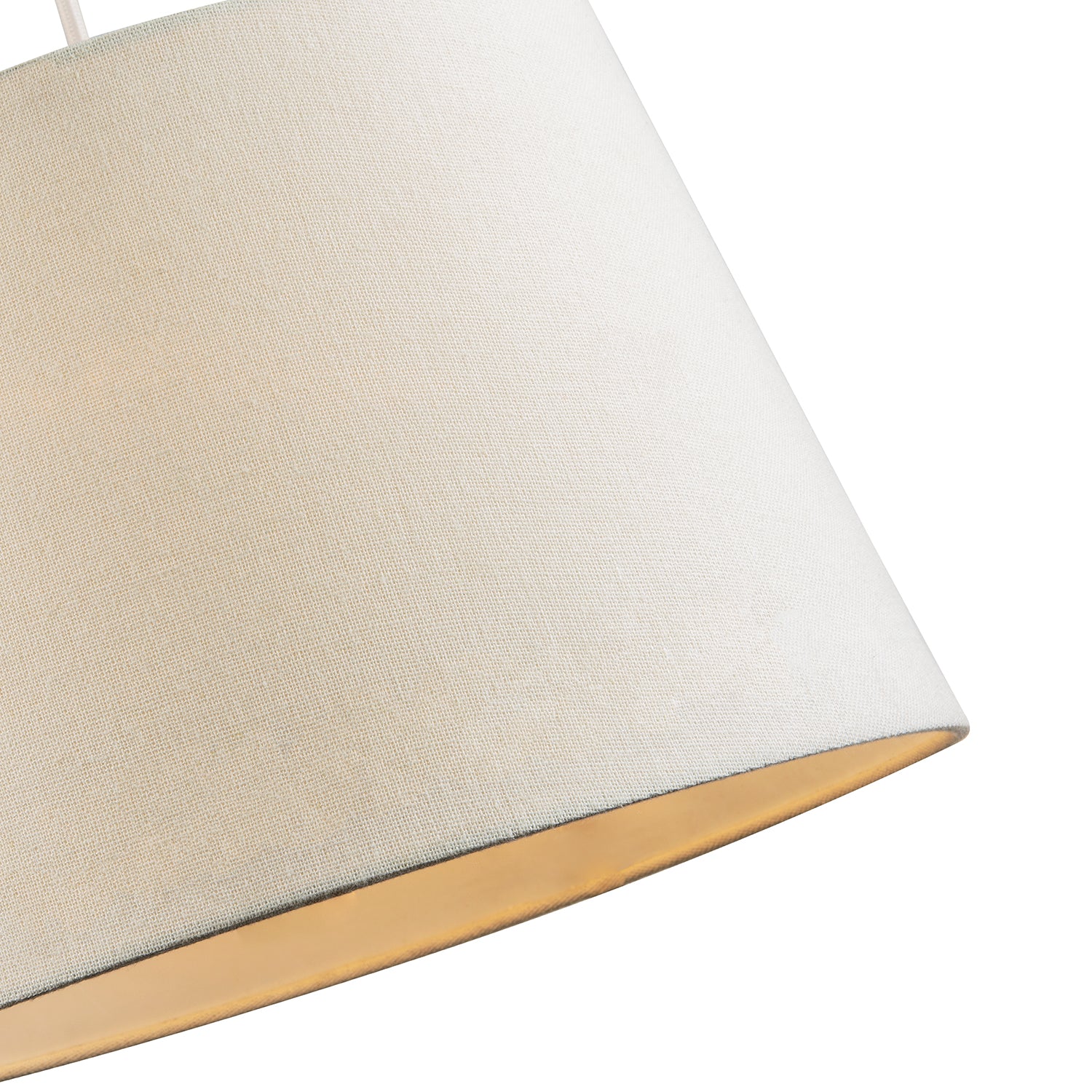 Contemporary Off-White Linen Fabric Drum Lampshade with Cotton Inner Image 3
