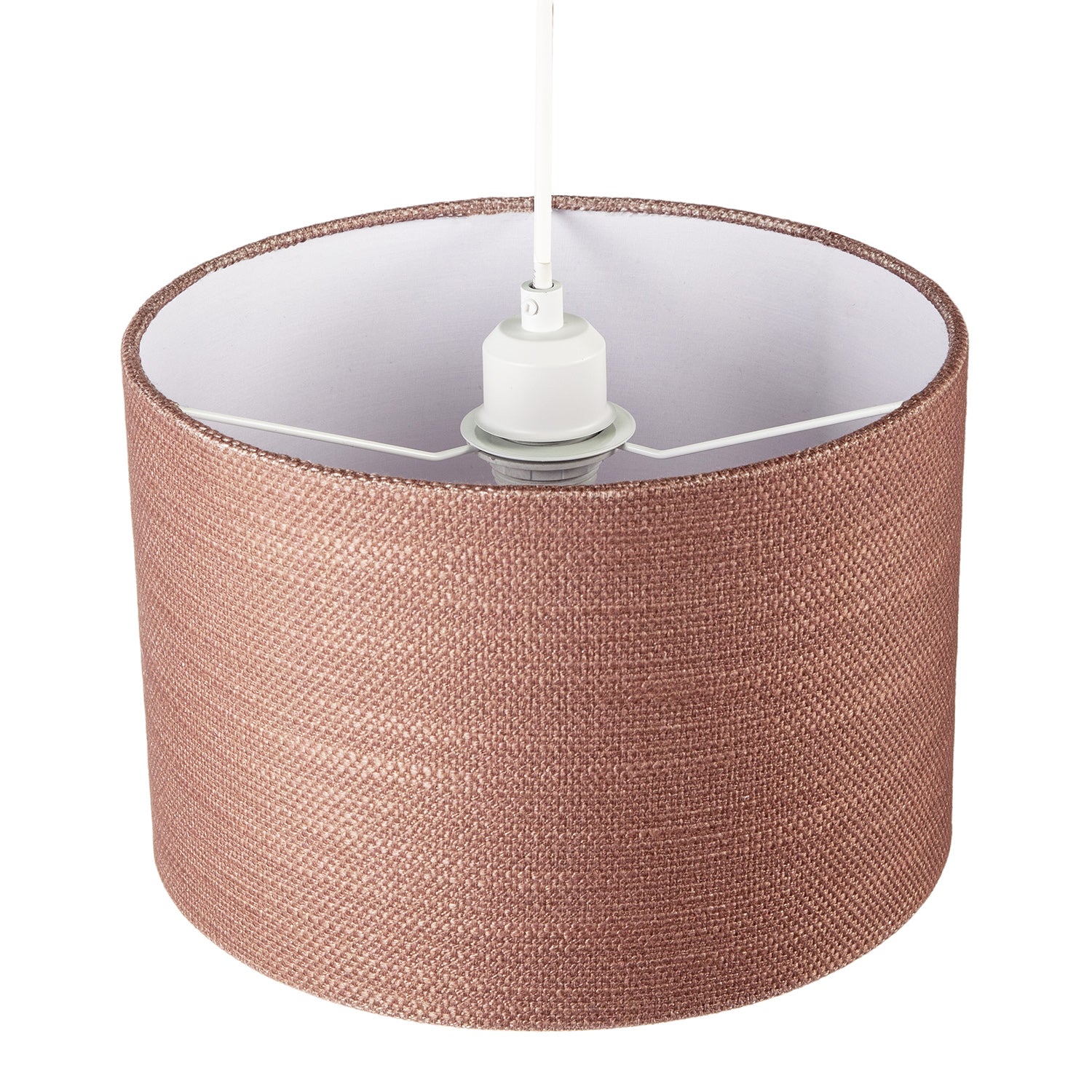 Mocha Mousse Brown Textured Linen Pendant Lighting Shade with Diffuser Image 3