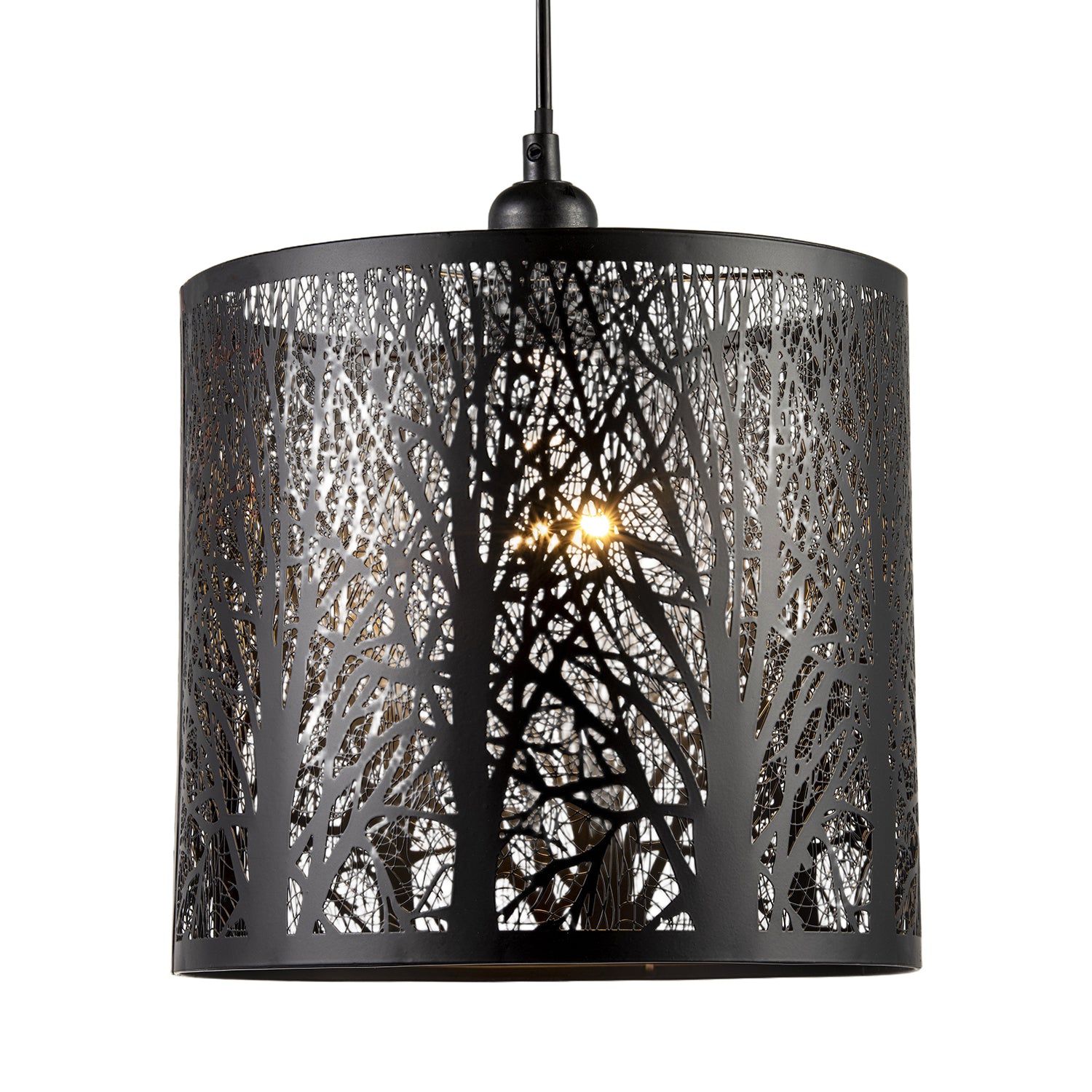 Unique and Beautiful Matte Black Metal Forest Design Pendant Shade Image 2