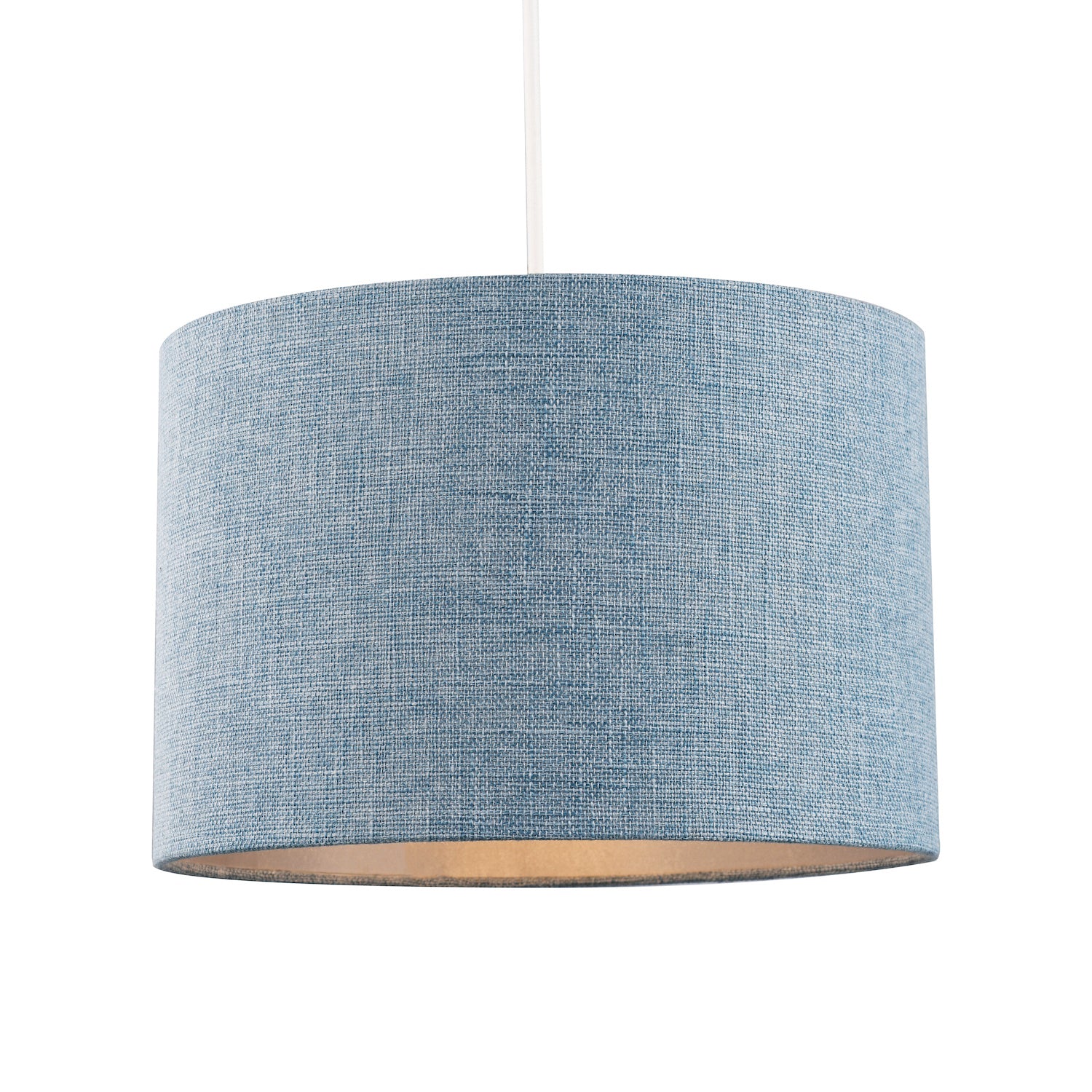 Contemporary and Sleek Blue Nova Plain Linen Fabric Drum Lamp Shade 60w Maximum Image 2