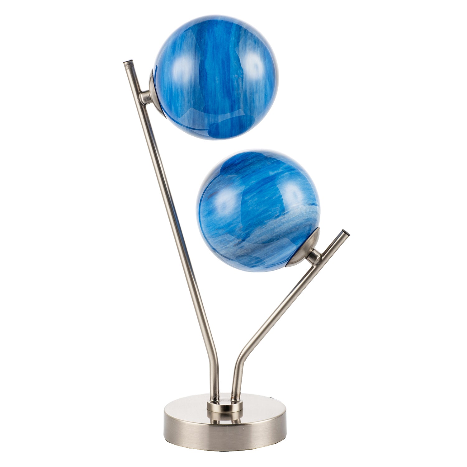 Stylish Pair of Blue Marble Swirl Glass Shades for G9 Lamp Holders Image 5
