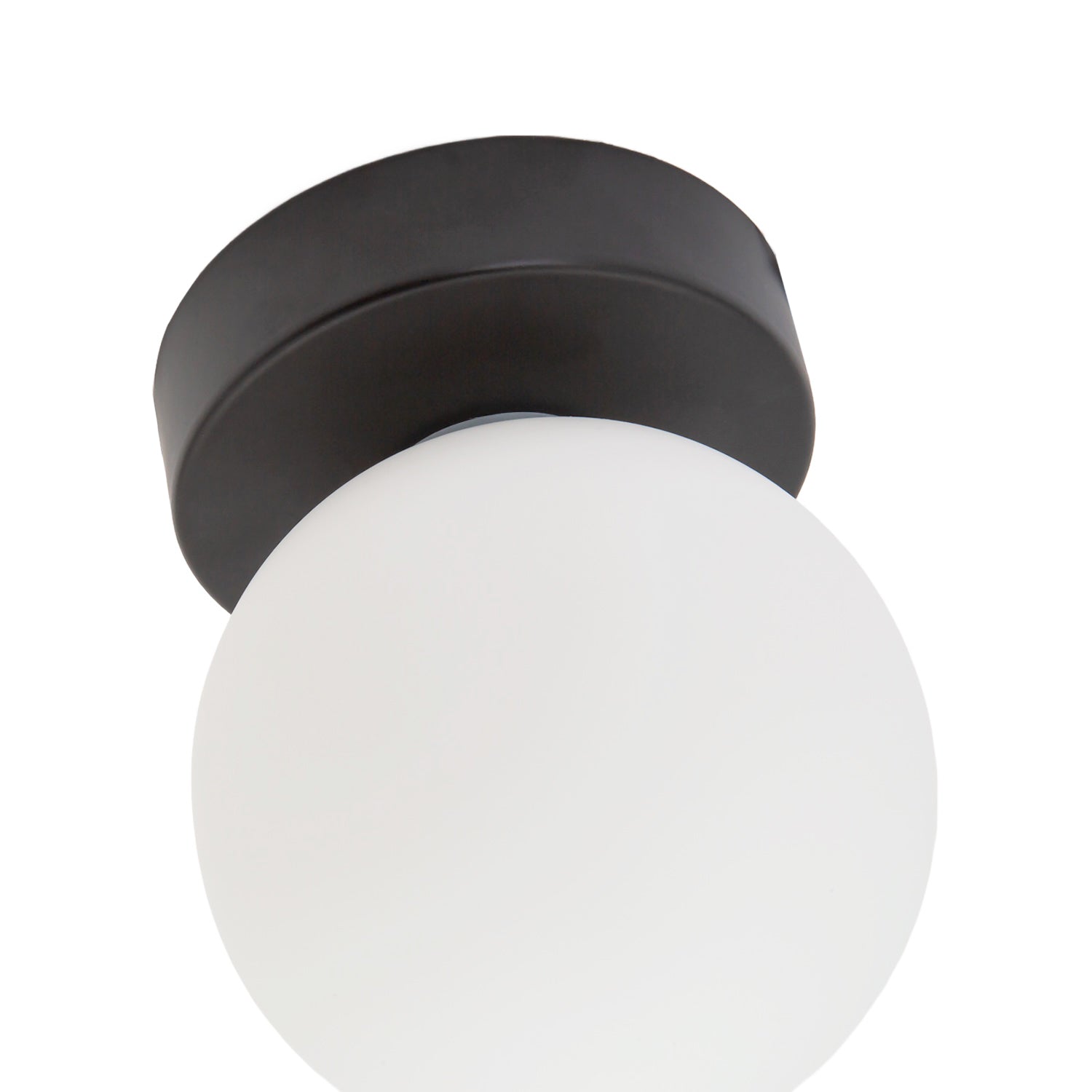 Modern Compact Bathroom Ceiling Light with Opal Glass Globe Shade Image 3