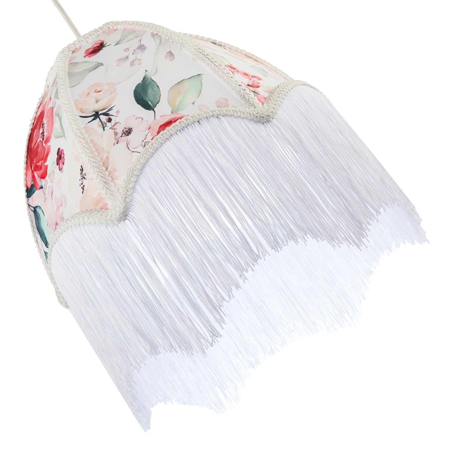 1920s Vintage Lamp Shade with Pastel Pink and Green Floral Decoration Image 4