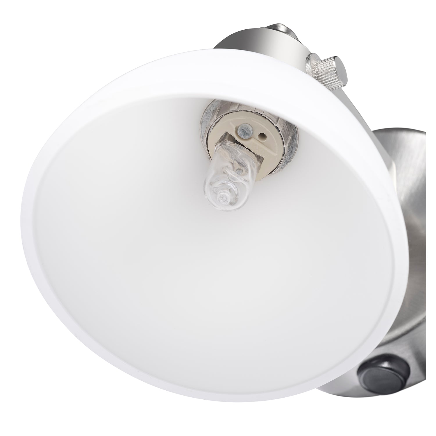 Contemporary and Chic Satin Nickel Wall Spot Light with Switch and Glass Shade Image 3