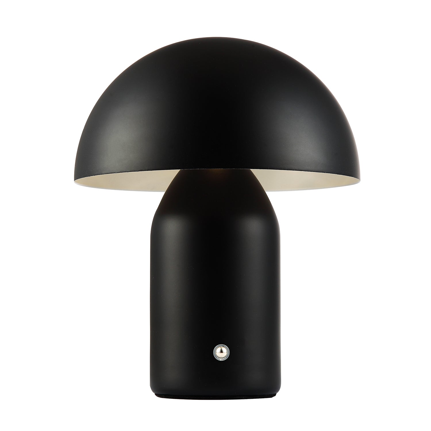 Modern Rechargeable Mushroom Table Lamp in Mat Black with Touch Dimmer Button Image 8