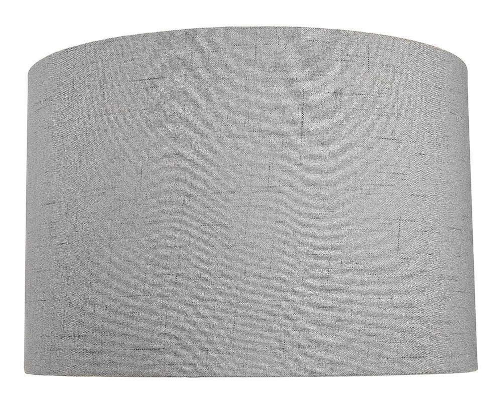 Contemporary and Sleek Grey Textured Linen Fabric Drum Lamp Shade 60w Maximum Image 1