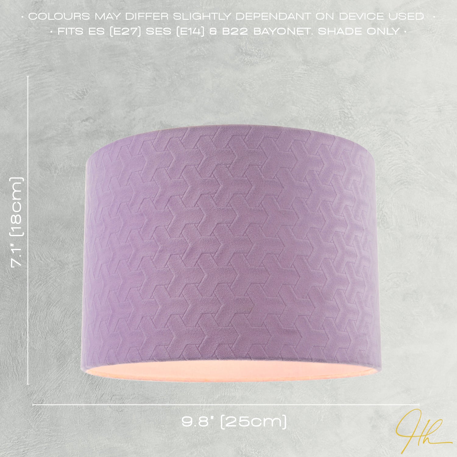 Modern Lilac Velvet Fabric Drum Lampshade with Inner Cotton Lining Image 6
