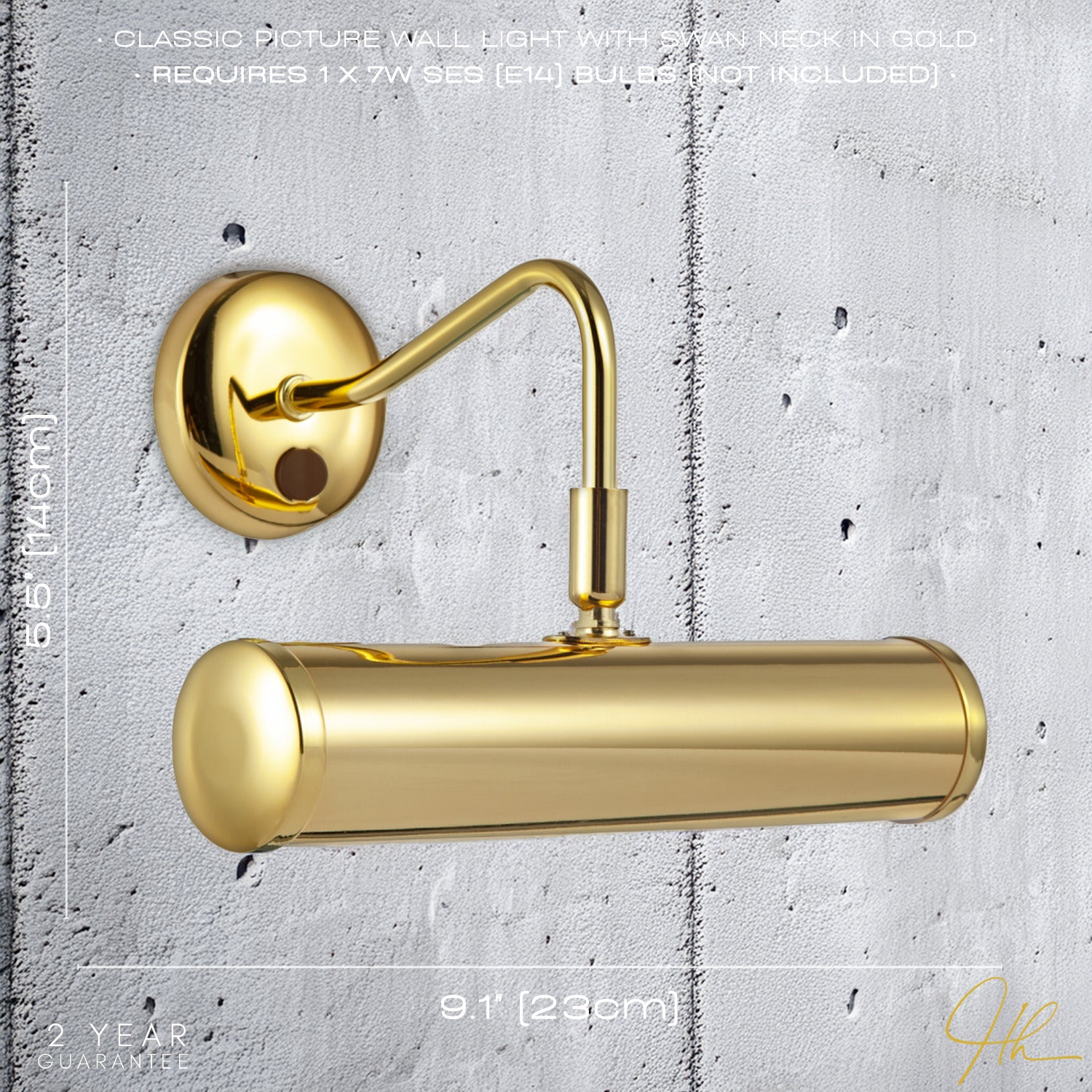 Classic Traditional Picture Wall Light in Polished Gold with Switch Button Image 6