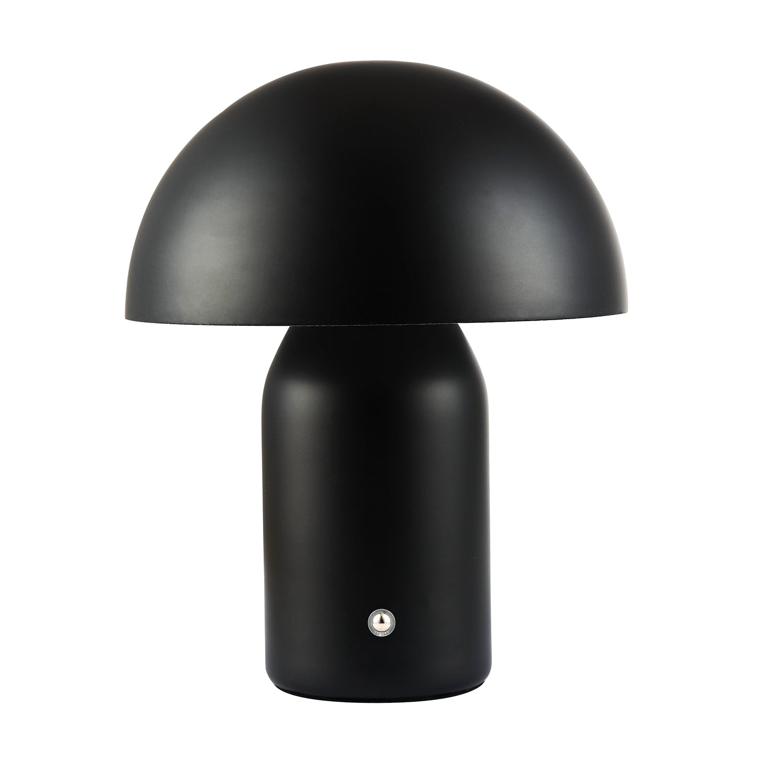 Modern Rechargeable Mushroom Table Lamp in Mat Black with Touch Dimmer Button Image 1