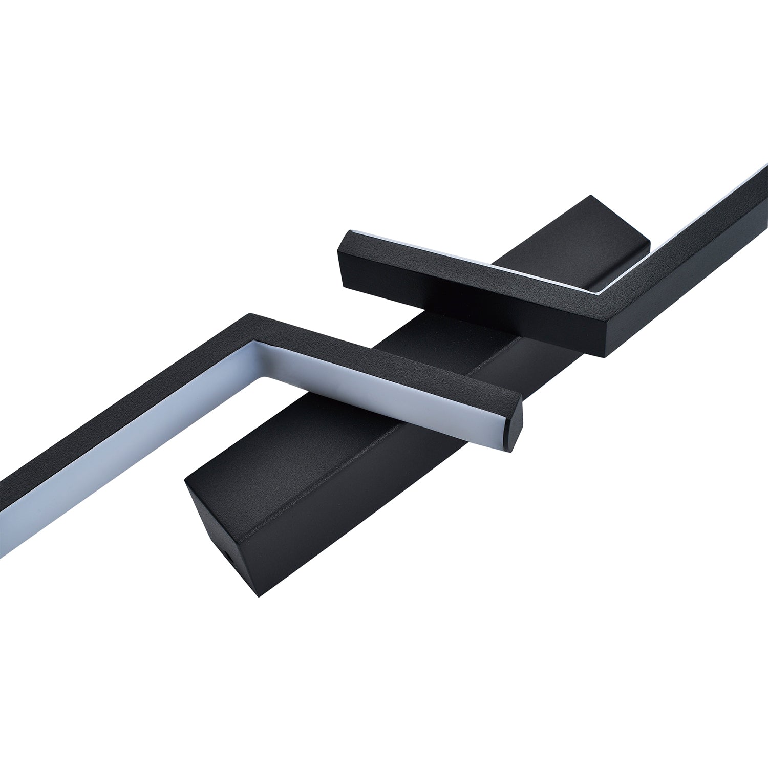 Sleek Double Stick LED Feature Wall Light Fitting in Matte Sand Black Image 4