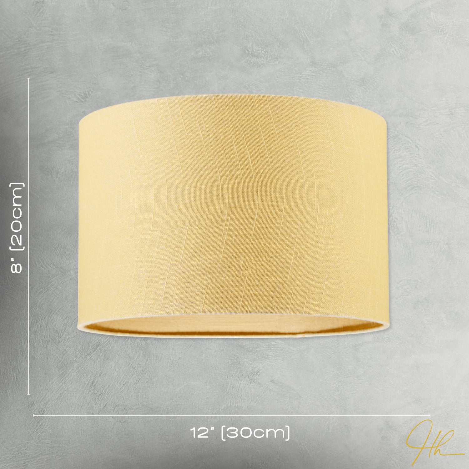 Designer Soft Mellow Yellow Textured Linen Fabric Circular Lamp Shade Image 7