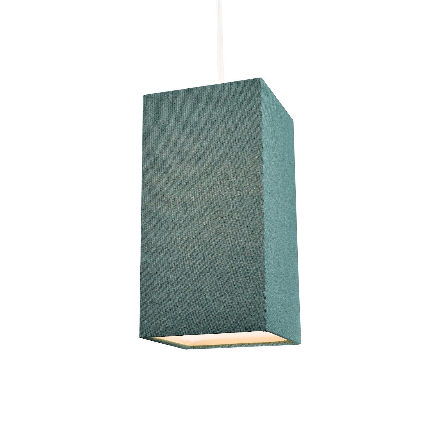 Contemporary and Stylish Forest Green Linen Fabric Tall Rectangular Lampshade Image 2